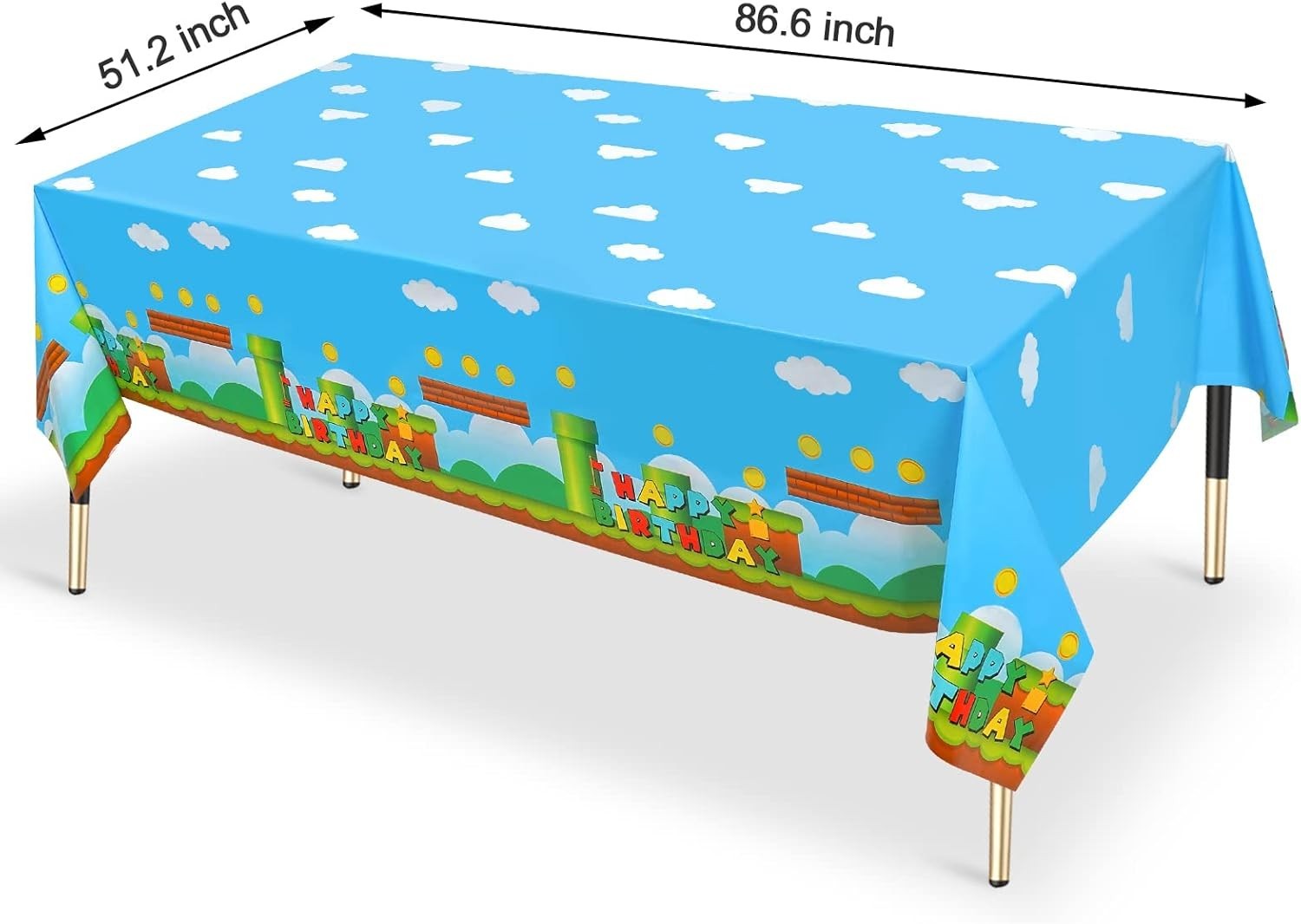 Durable 3 Pack Video Games Tablecloths – 86.6 x 51.2 Inches for Celebrations