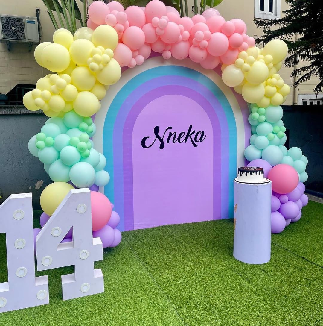 Ice Cream Balloon Arch Kit – 142pcs Pastel Balloon Garland Set with 37″ Ice C…