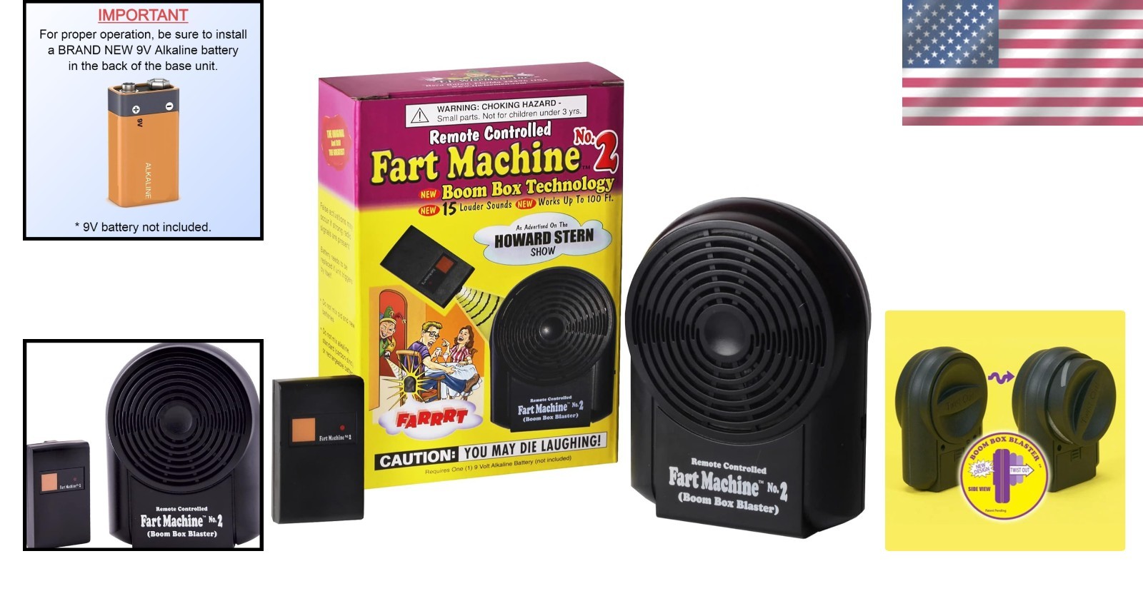 Wireless Remote Controlled Fart Machine with Boom Box – 15 Hilarious Sounds