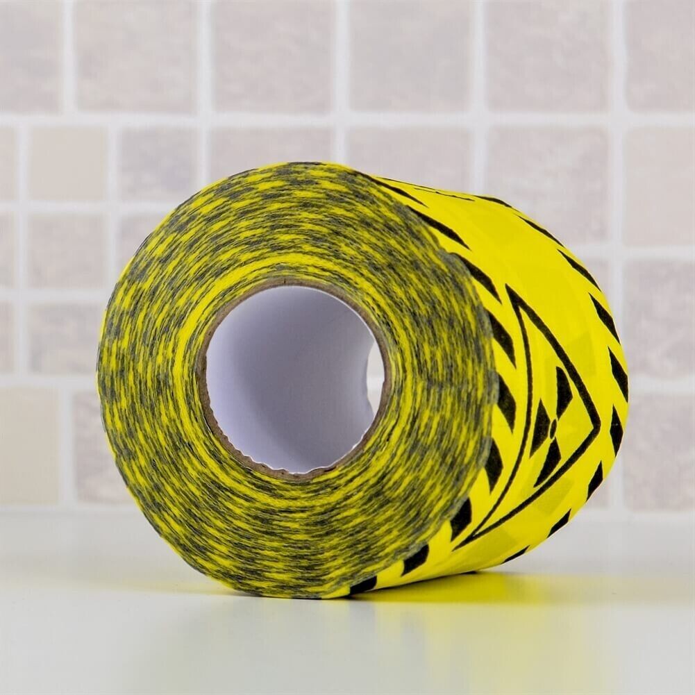 WARNING HAZARDOUS WASTE Toilet Paper Roll – Halloween Party Bathroom Potty Joke