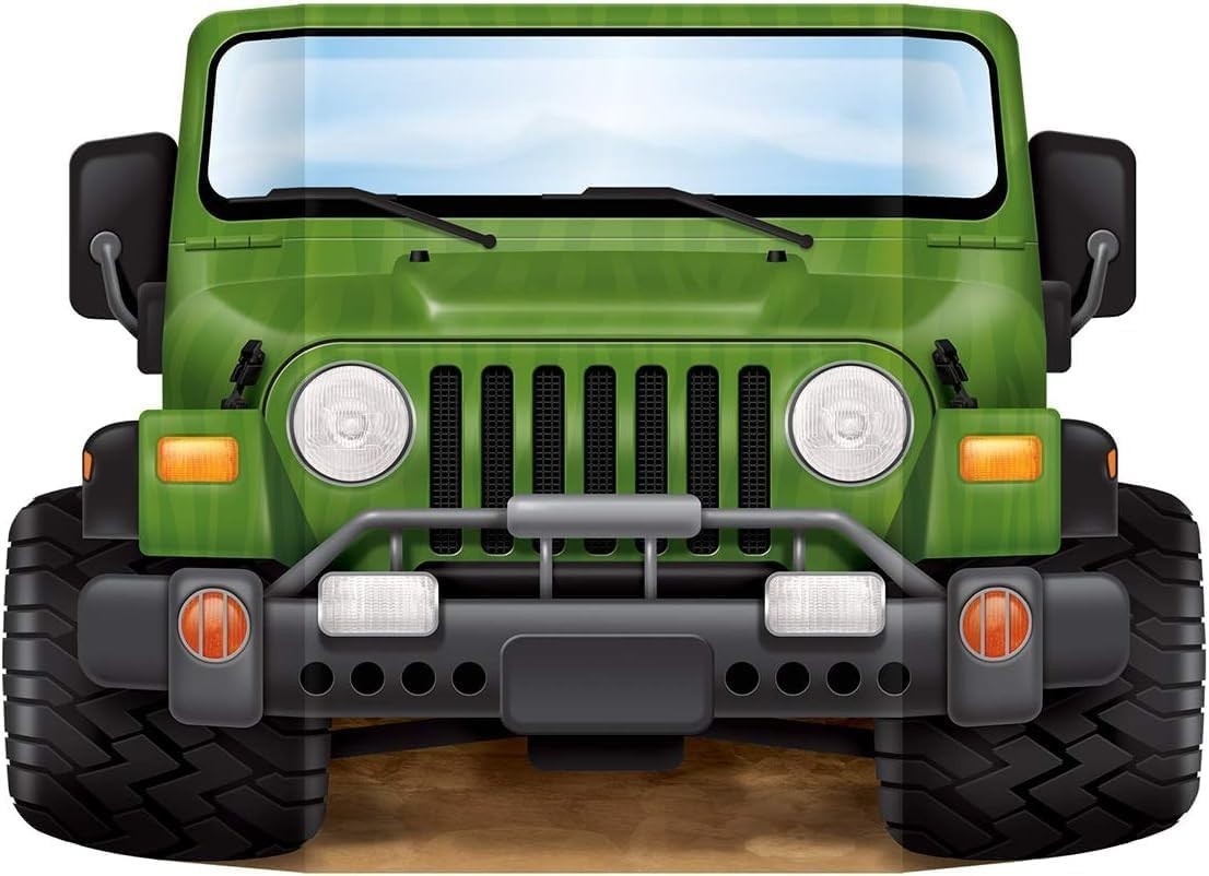 Made in USA Jungle Safari Jeep Photo Cutout – 3’1″ x 25″ for Memorable Moments