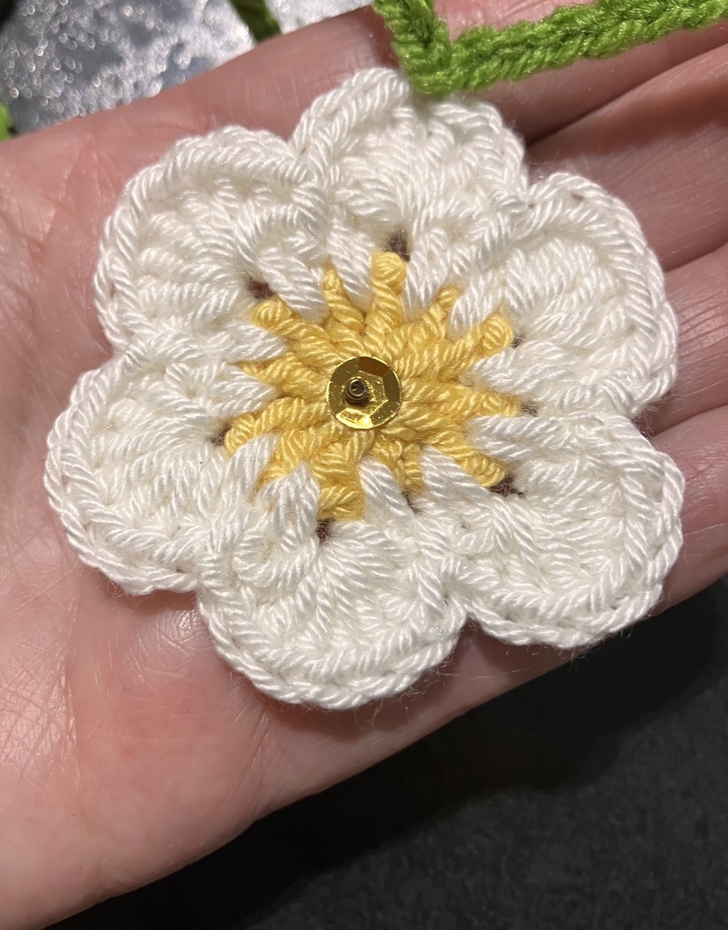 🌼 🍃 NEW Hand Crochet daisy Flowers Bunting Window Camper SUMMER Gift