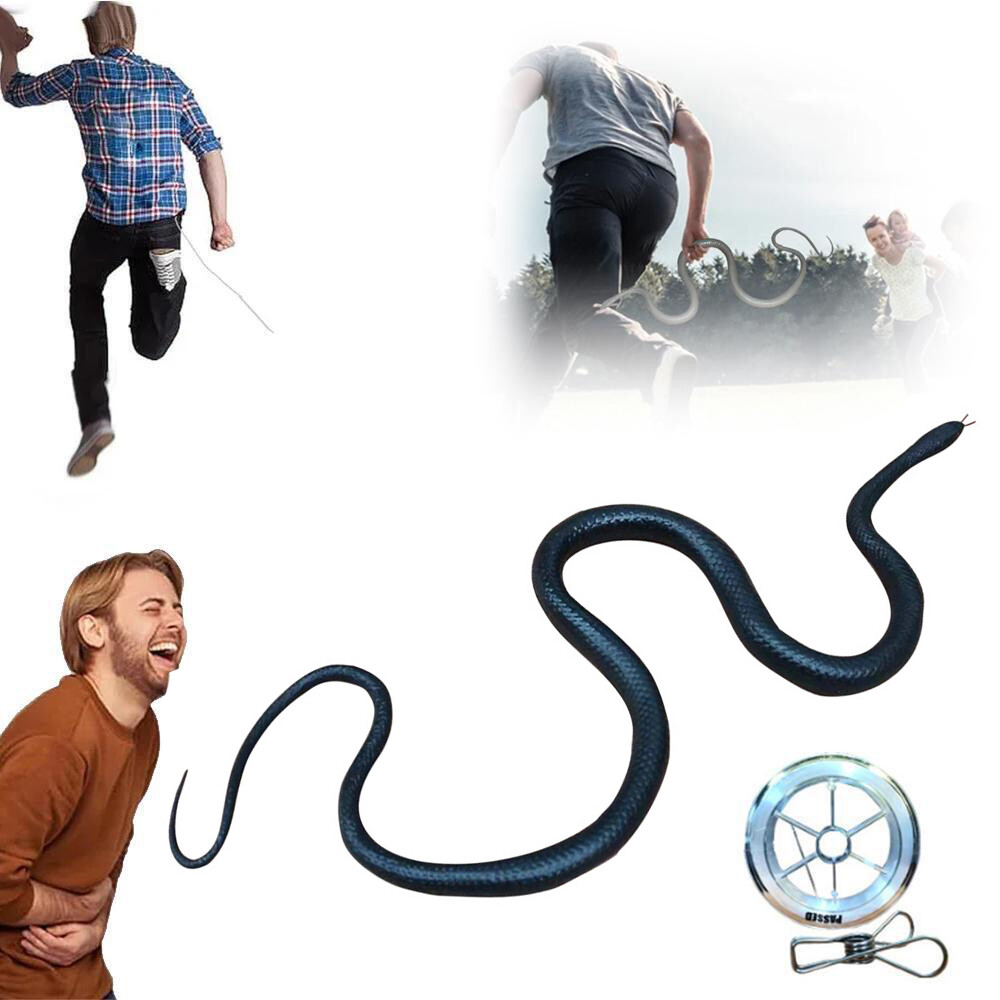Fake Realistic Snake Lifelike Real Scary Rubber Toy Prank Party Joke For Garden