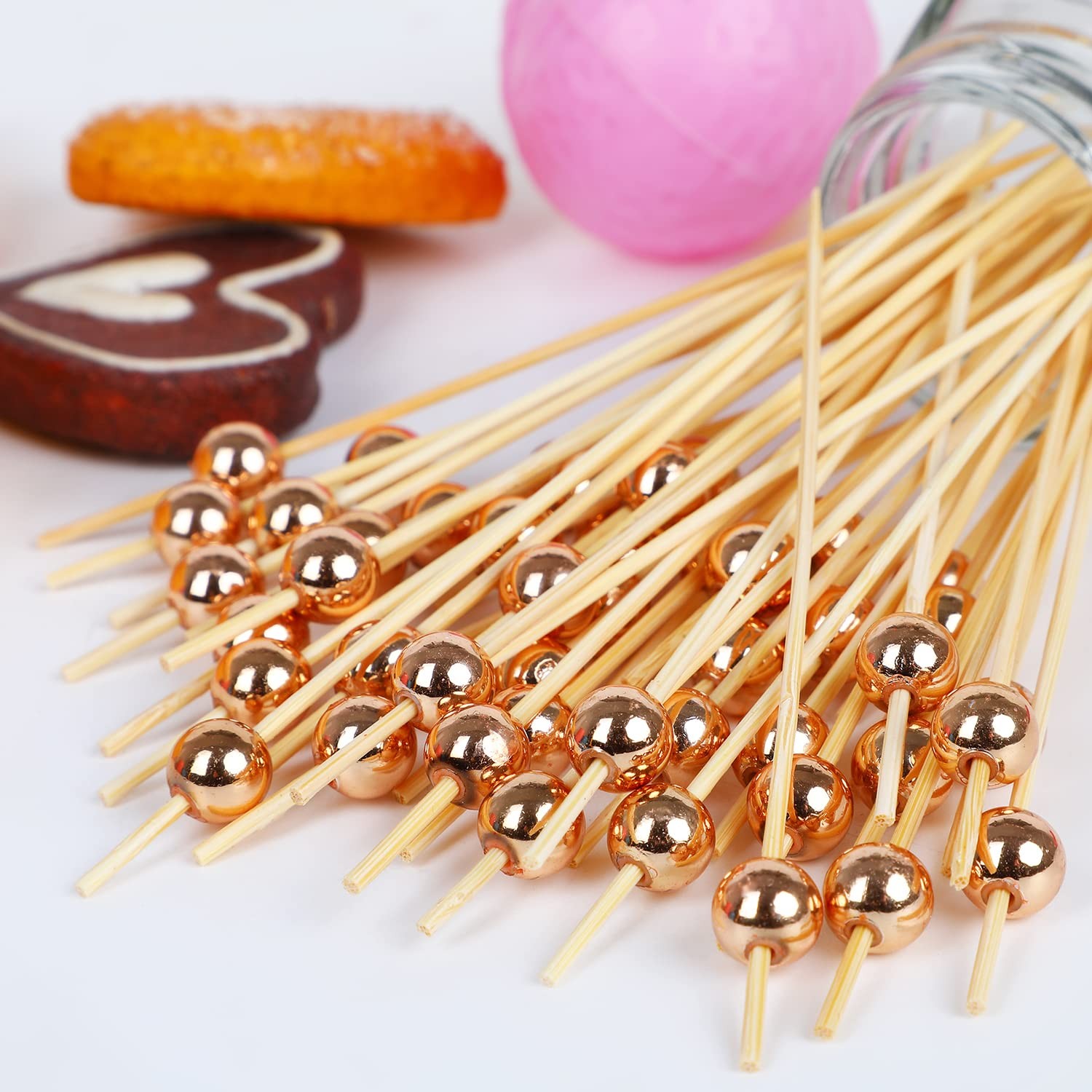 100pcs Cocktail Toothpicks Bamboo Cocktail Picks For Appetizers For Wedding Birt