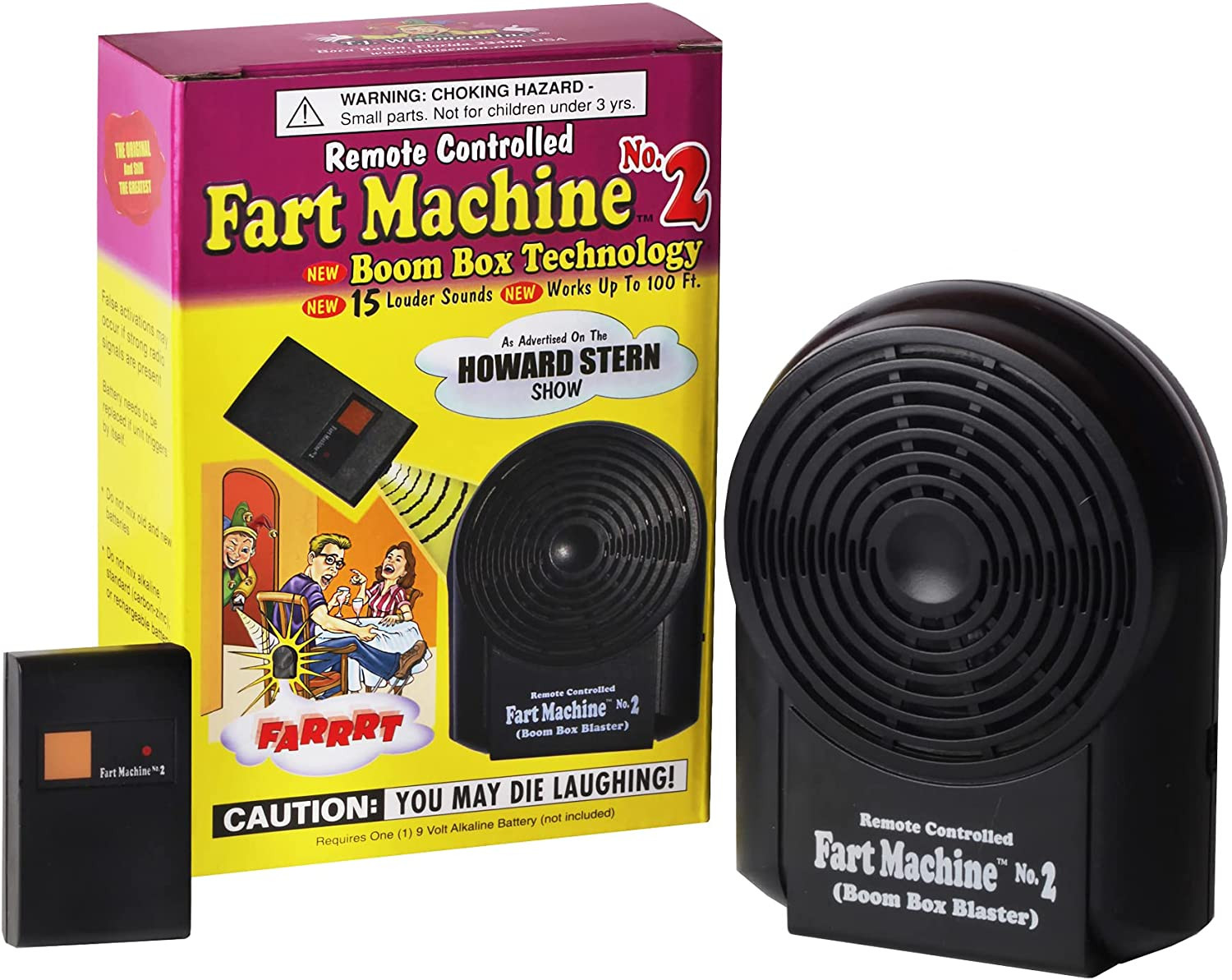 Remote Controlled Fart Machine #2 with Boom Box Technology – 15 Realistic Sounds