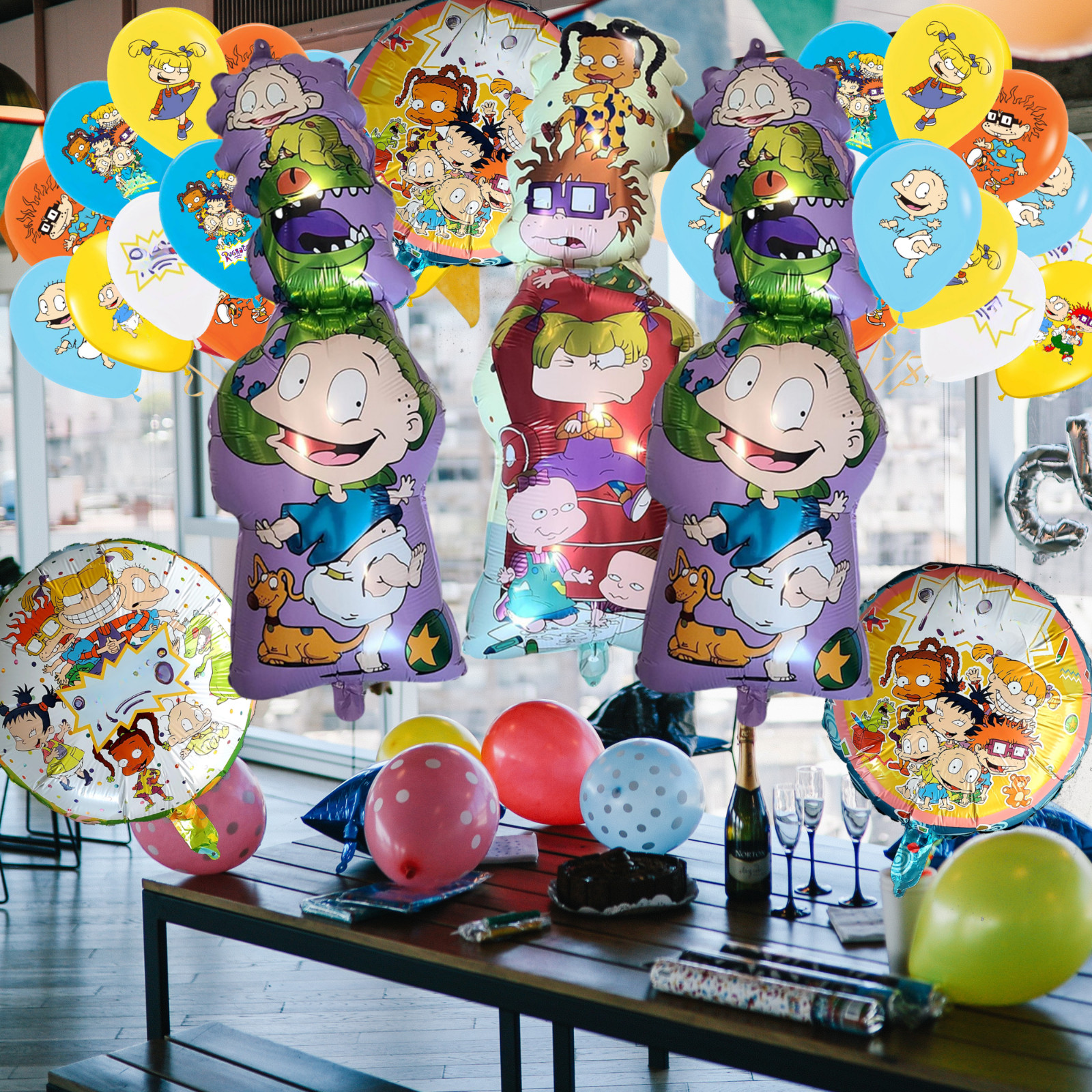 RUGRATS CUPS PLATE BANNER PARTY TABLE COVER SUPPLIES BALLOON CUPCAKE TOPPER CAKE