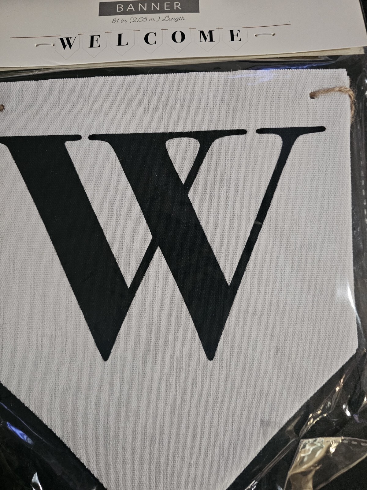 Fabric “W E L C O M E” Banner 81 Inch Length Hanging Twine NEW TARGET BULLSEYE