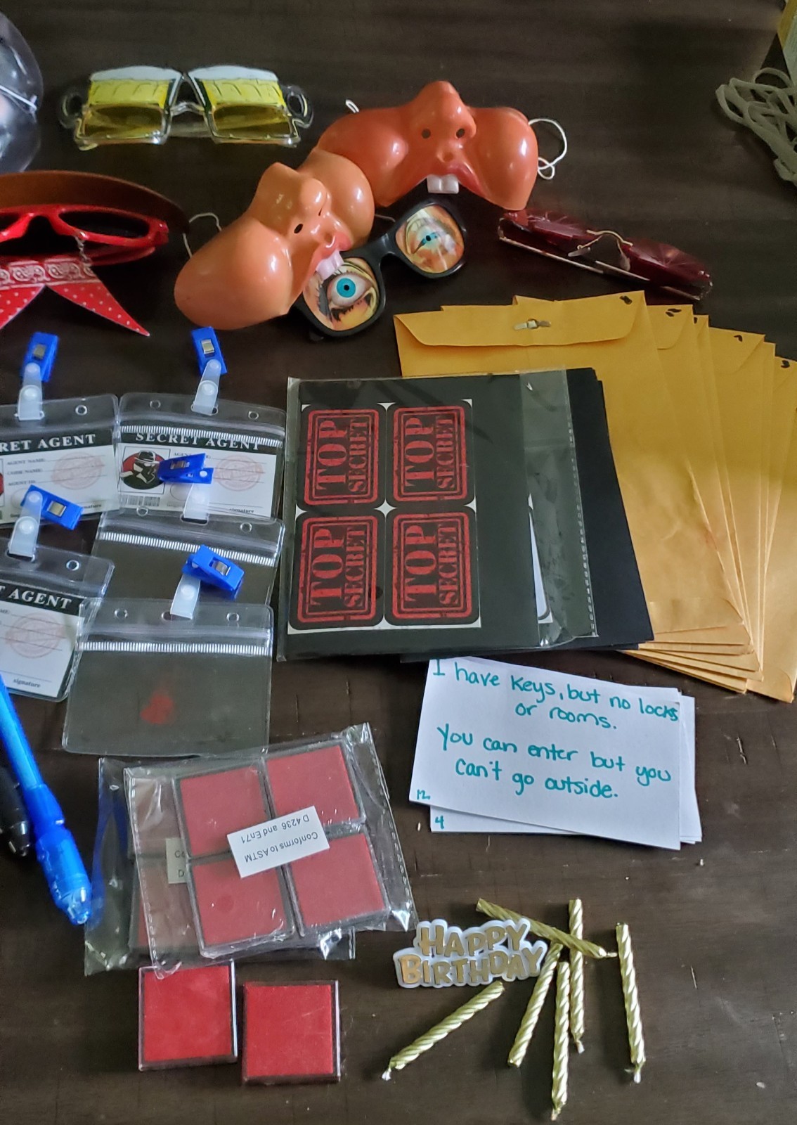 Spy Party Birthday Kit – Pretend Play – Great condition