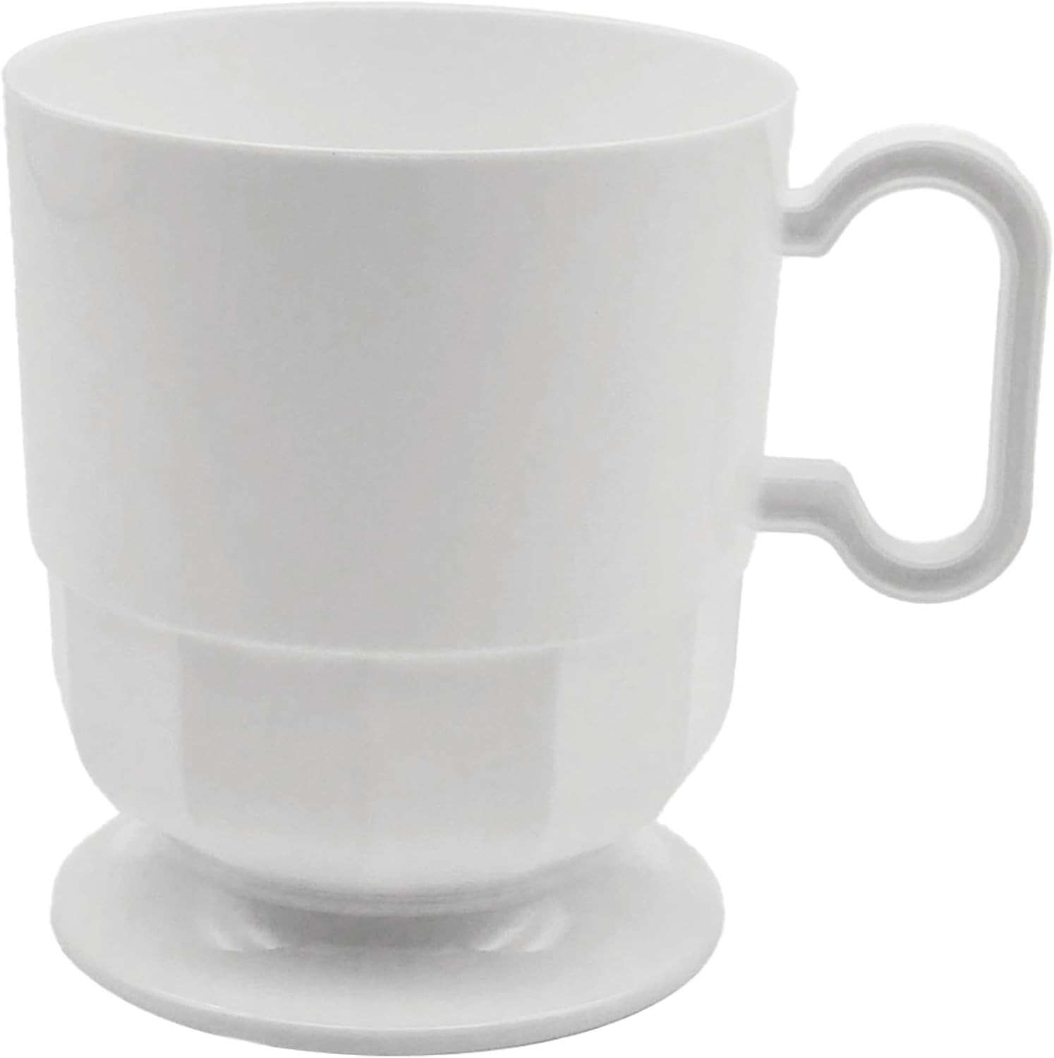 8-Ounce Hard Plastic Coffee Cups, 10-Count, White