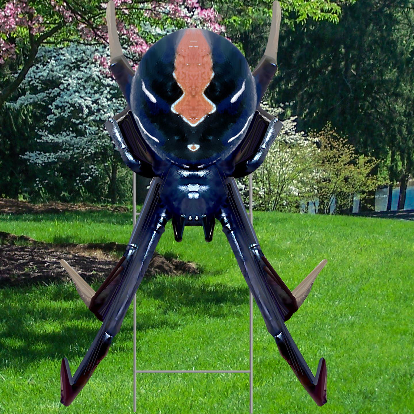 YS3009 Scary Creepy Black Widow Spider Coroplast Plastic Yard Sign Lawn Sign