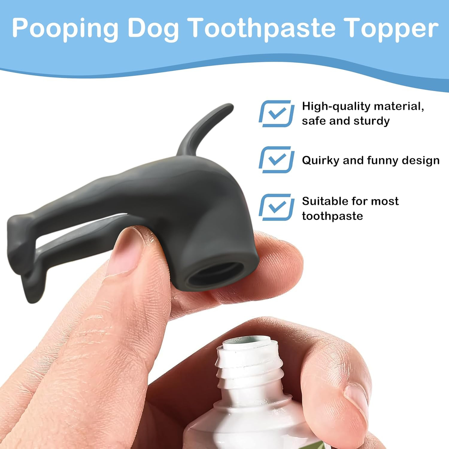 Gag Gifts – White Elephant Gifts, 3Pcs Pooping Dog B*Tt Toothpaste Topper, Funny