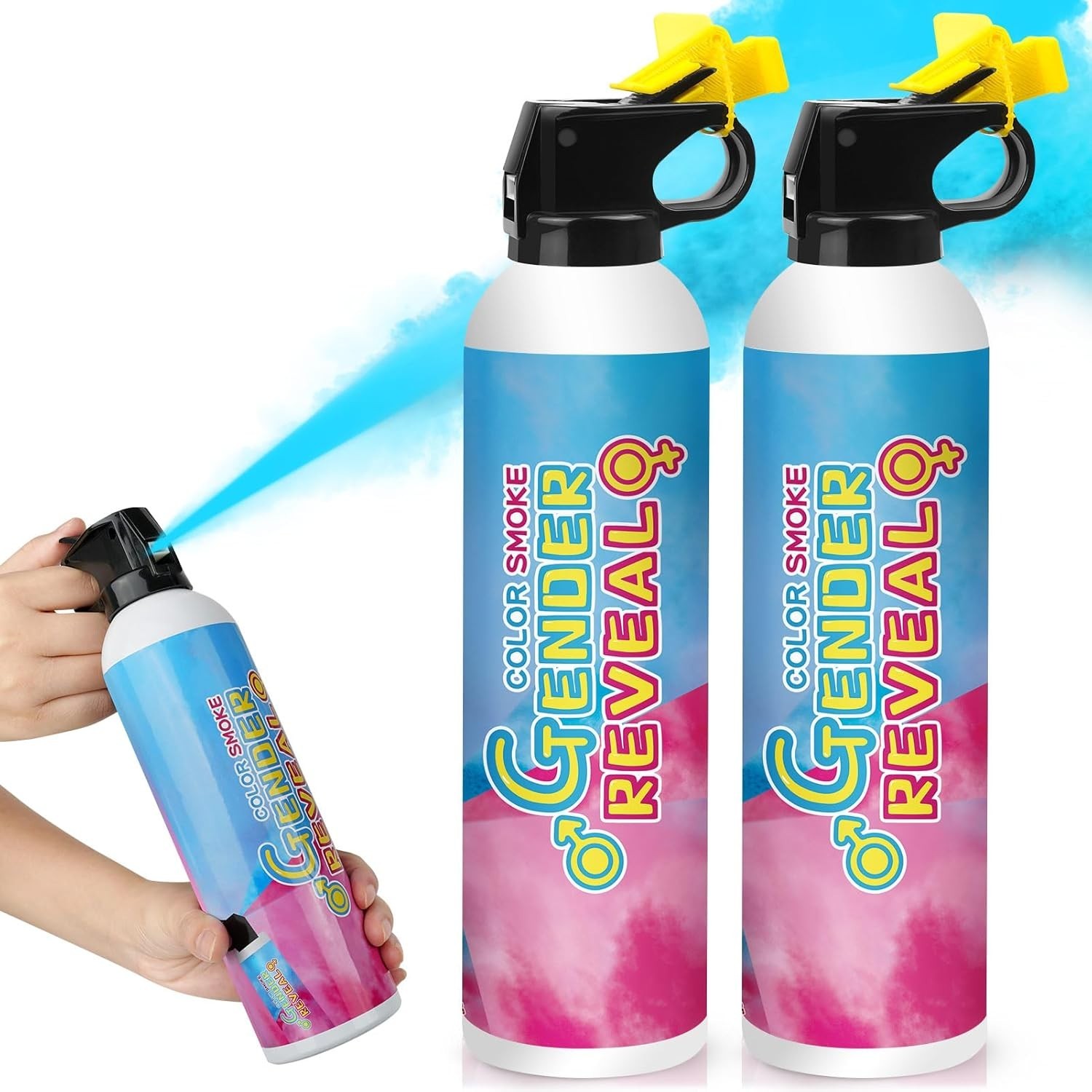 Celebrate with 2 Blue Gender Reveal Fire Extinguishers – Safe & Fun Experience