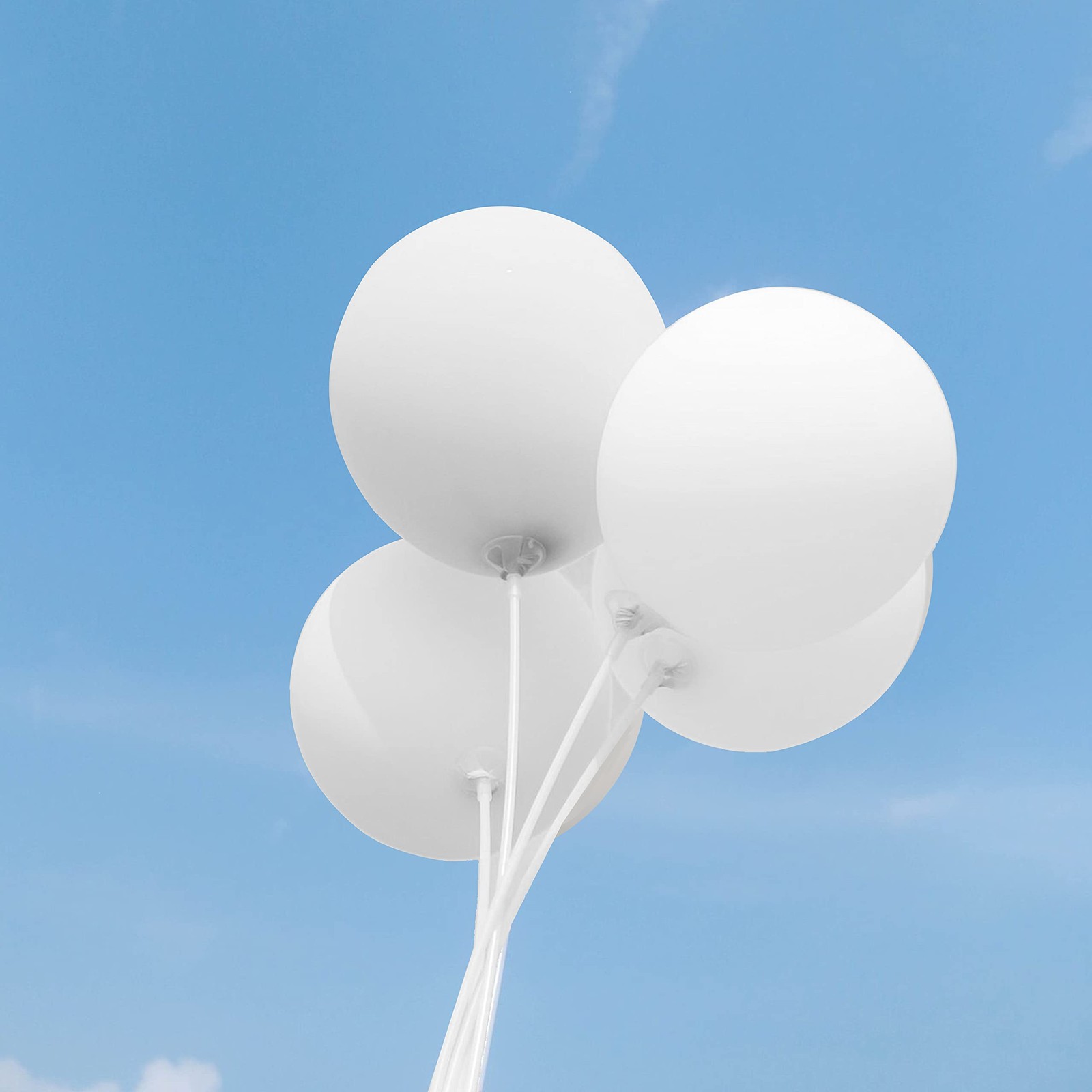 White Balloons 100 Pack 12 Inch White Latex Party Balloons with 2 Rolls of Ri…