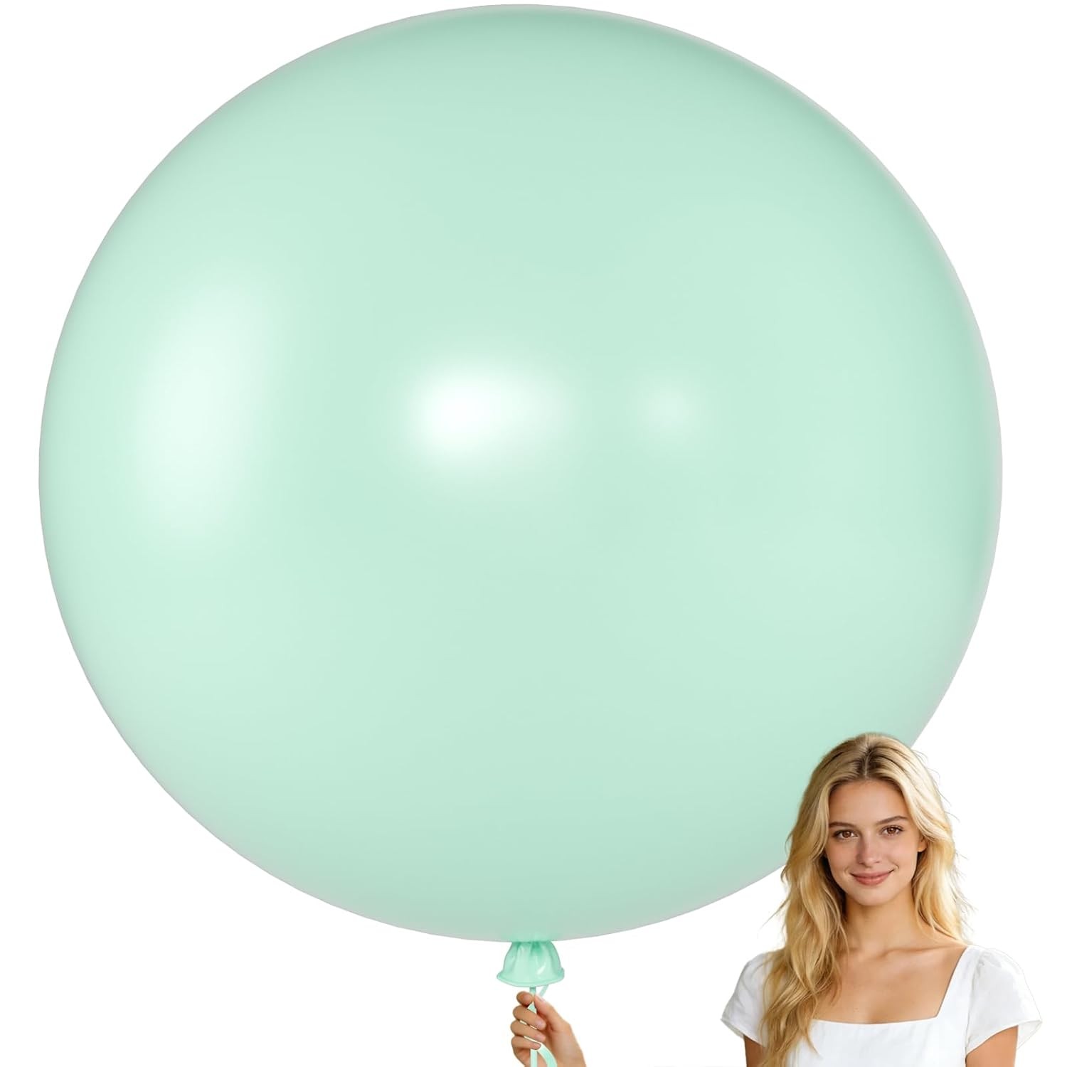 36 Inch Giant Retro Misty Blue Balloons 6 Pack Large Round Jumbo Big