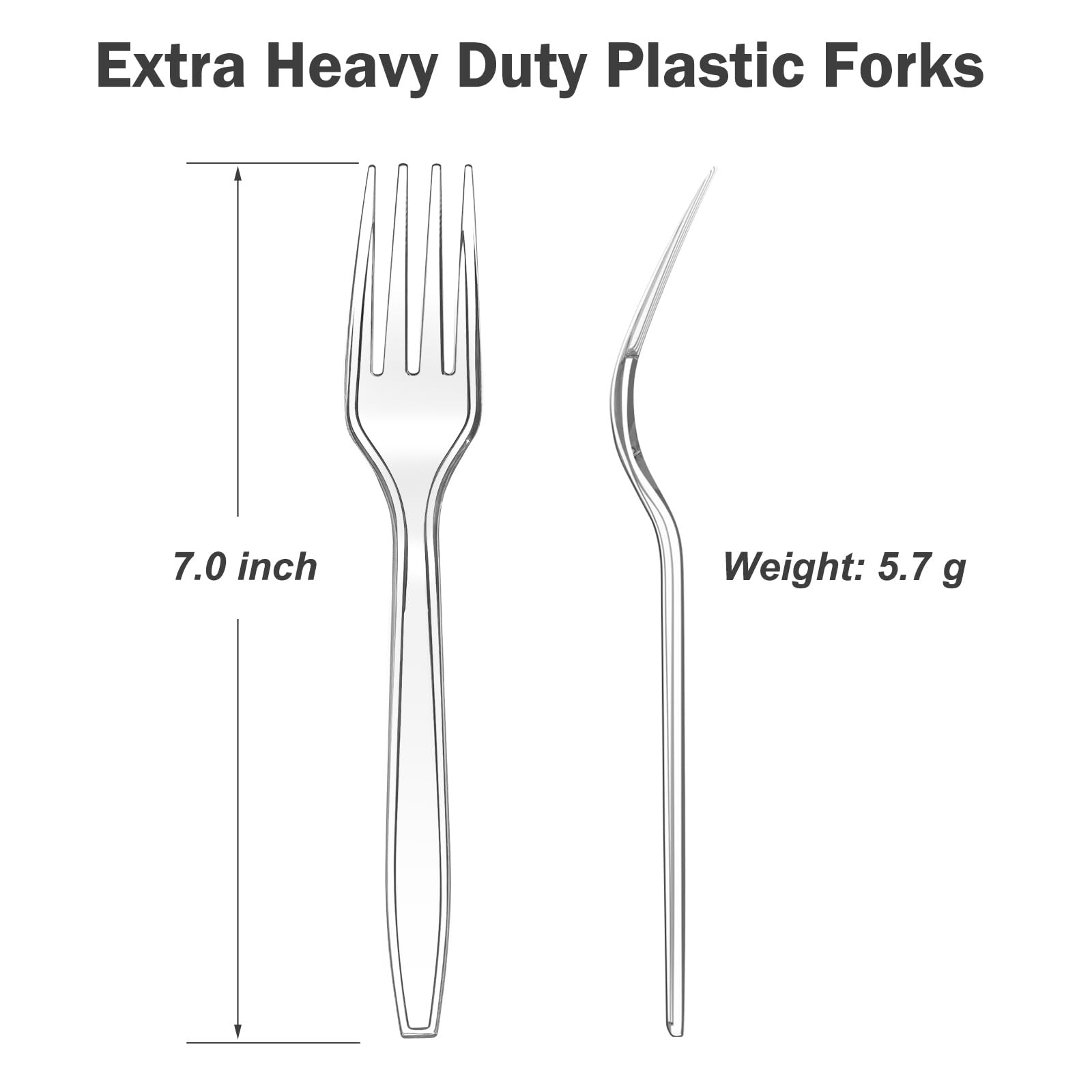 360 Count Extra Heavy Duty Clear Plastic Forks Disposable, BPA-Free, Heat Res…