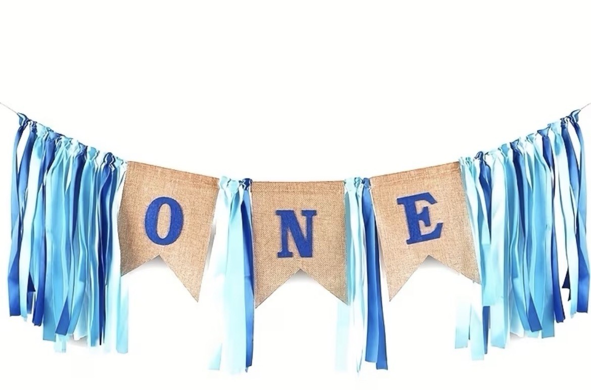1pc 1st Birthday Boy Decorations ONE Banner