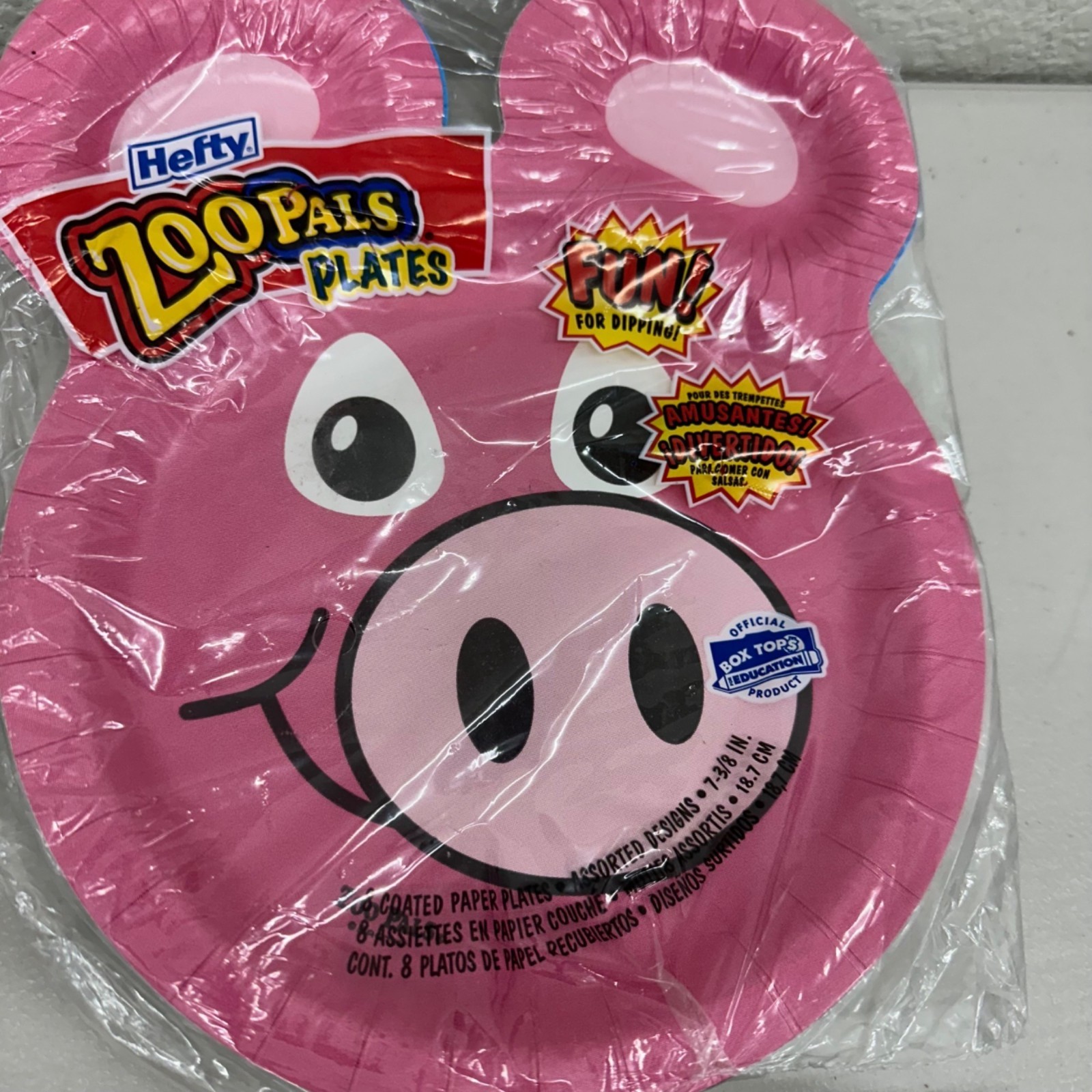 VTG Hefty Zoopals Animal Paper Plates Fox Pig Monkey Zebra NEW Sealed 8ct X 4