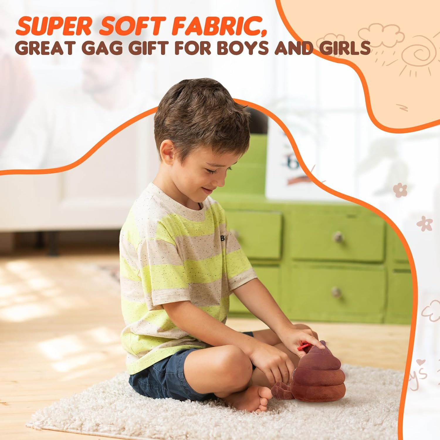 Funny Farting Poop Plush Toy – 30 Hilarious Fart Sounds, Soft & Durable