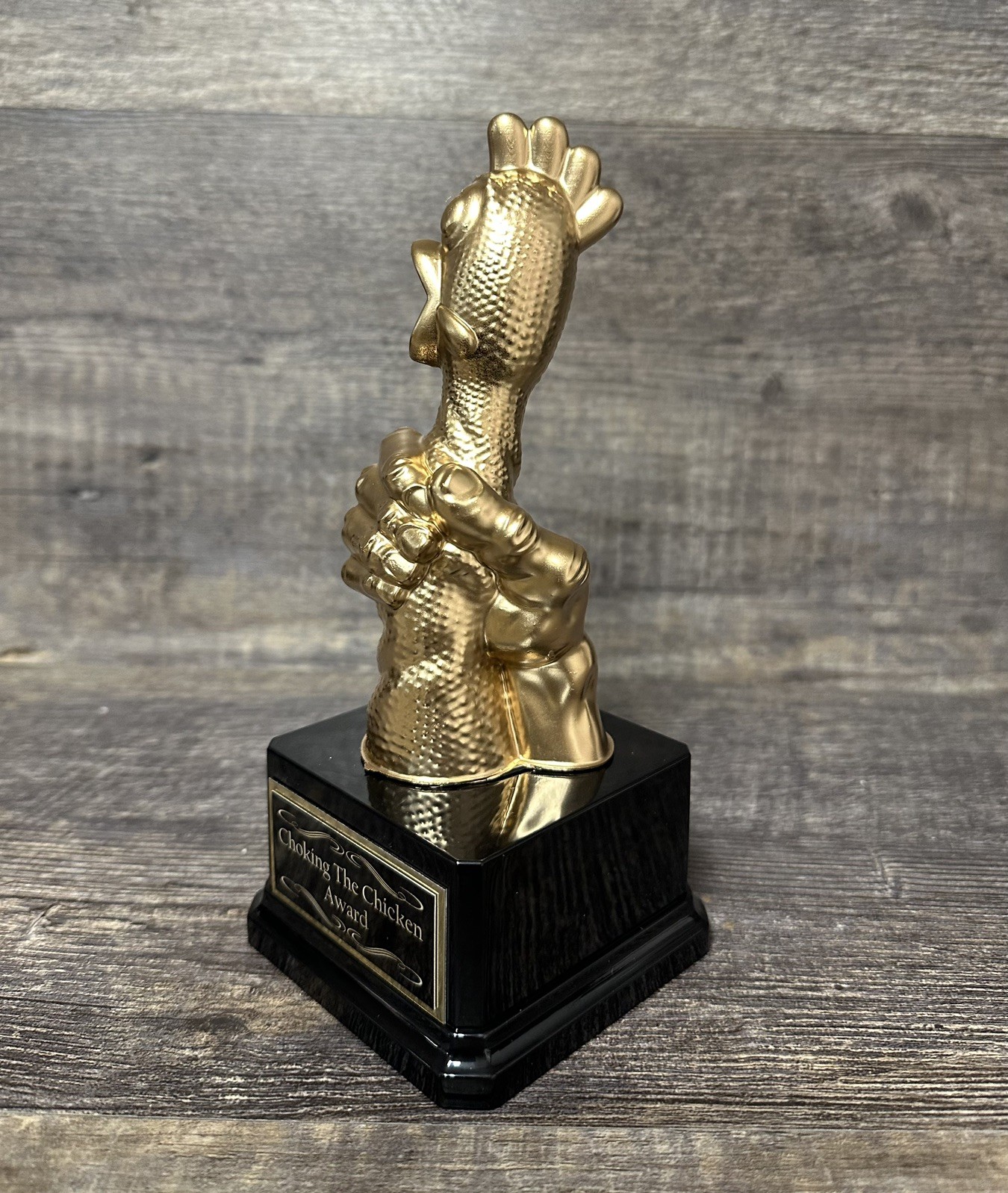 Inappropriate CHOKING THE CHICKEN Award Funny Loser Trophy Adult Humor Gag Gift