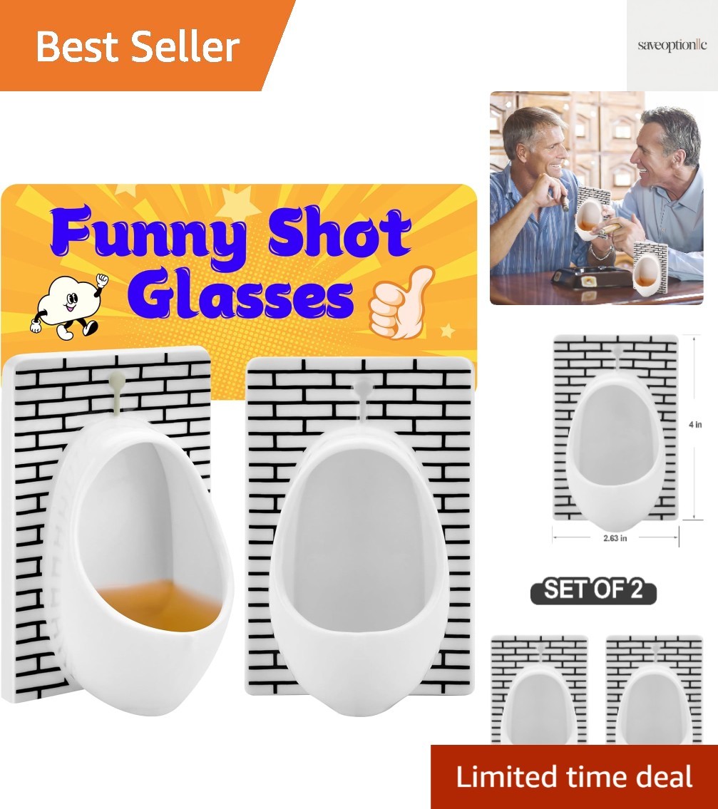 White Elephant Gifts for Adults: Urinal Shot Glasses Set of 2 Odd Funny Gag Gift