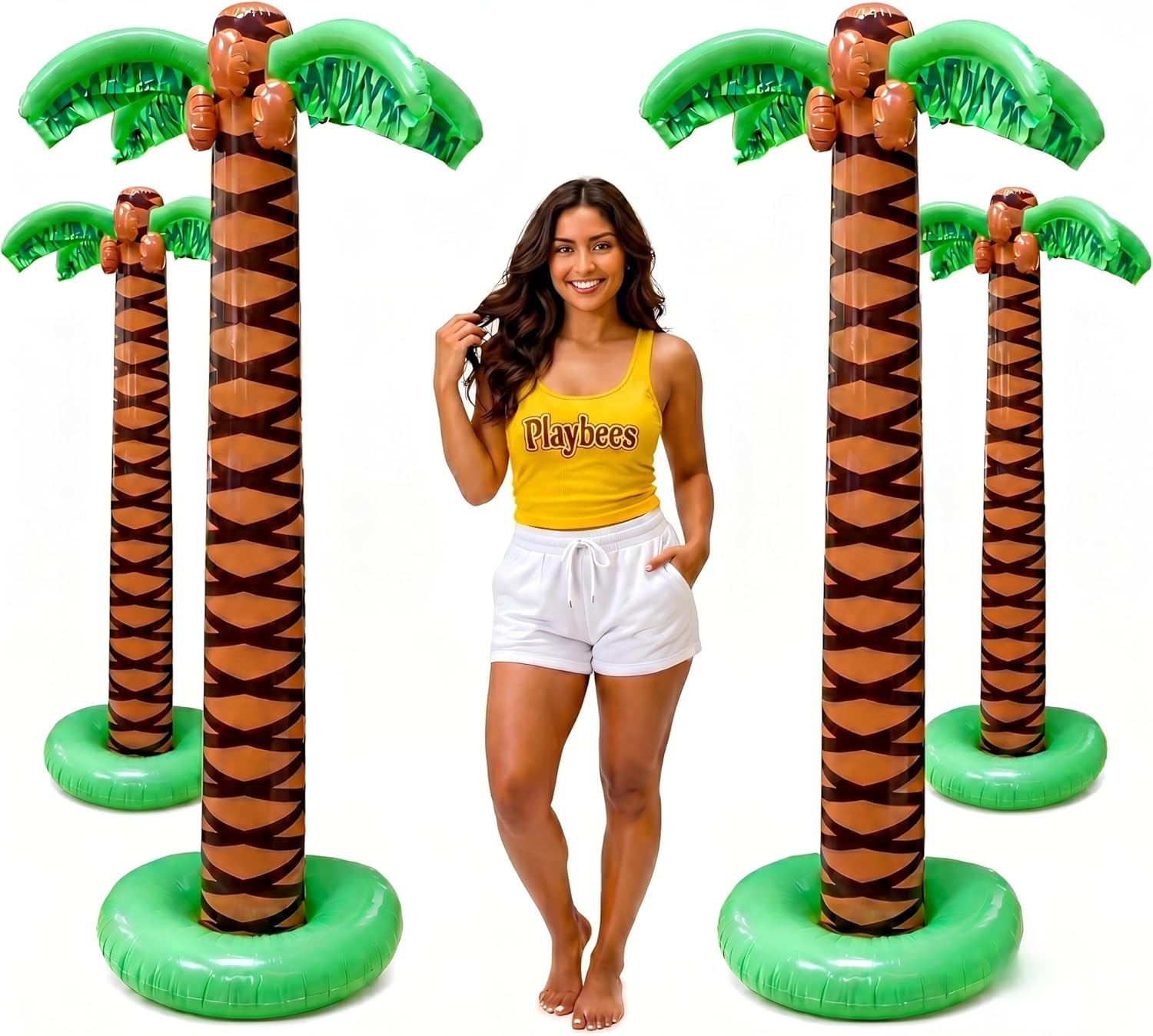 Ultimate 4-Pack Giant 6ft Inflatable Palm Trees for Tropical Celebrations