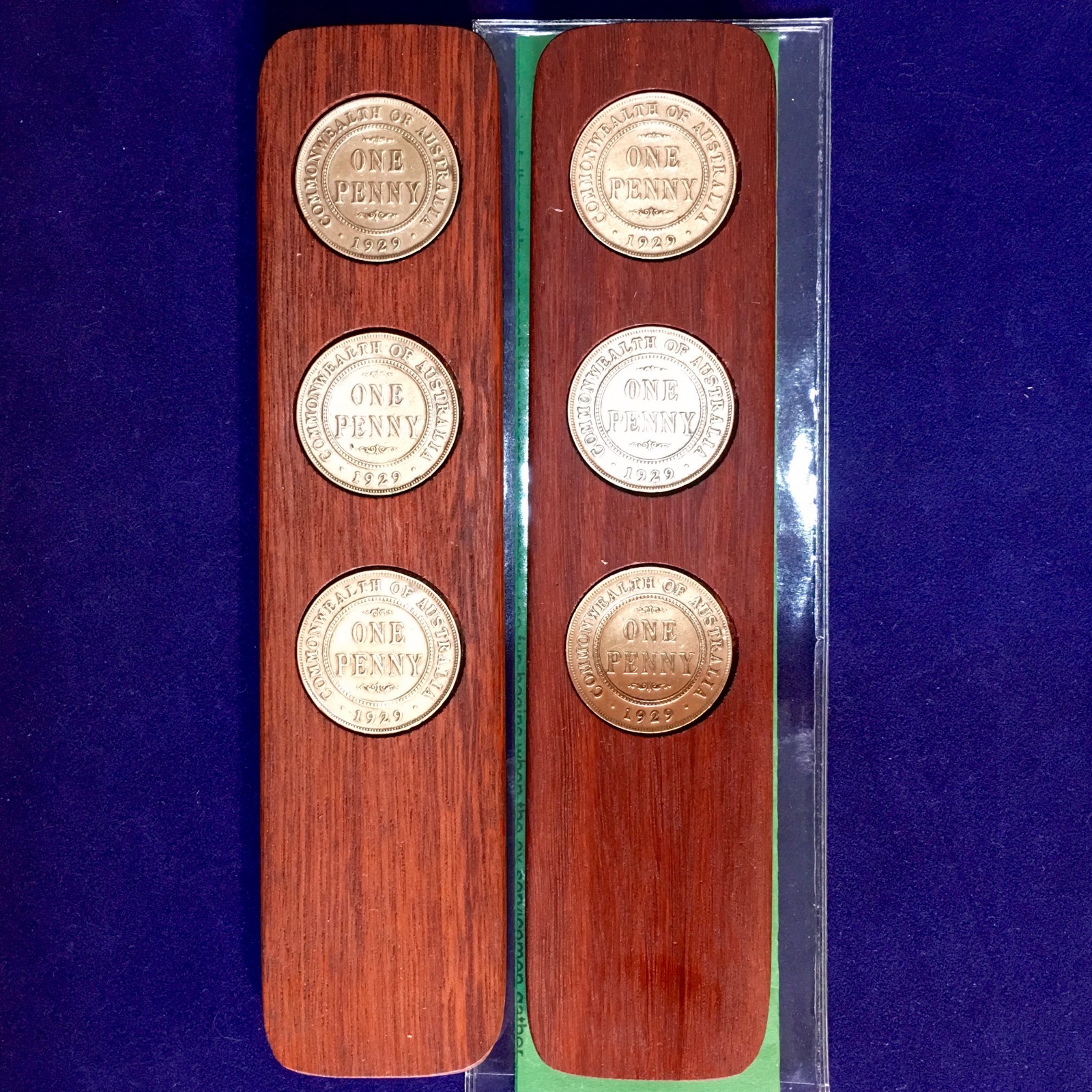 80th Birthday Gift Present Hardwood Two-Up Game 1944 Australian Pennies Anzac