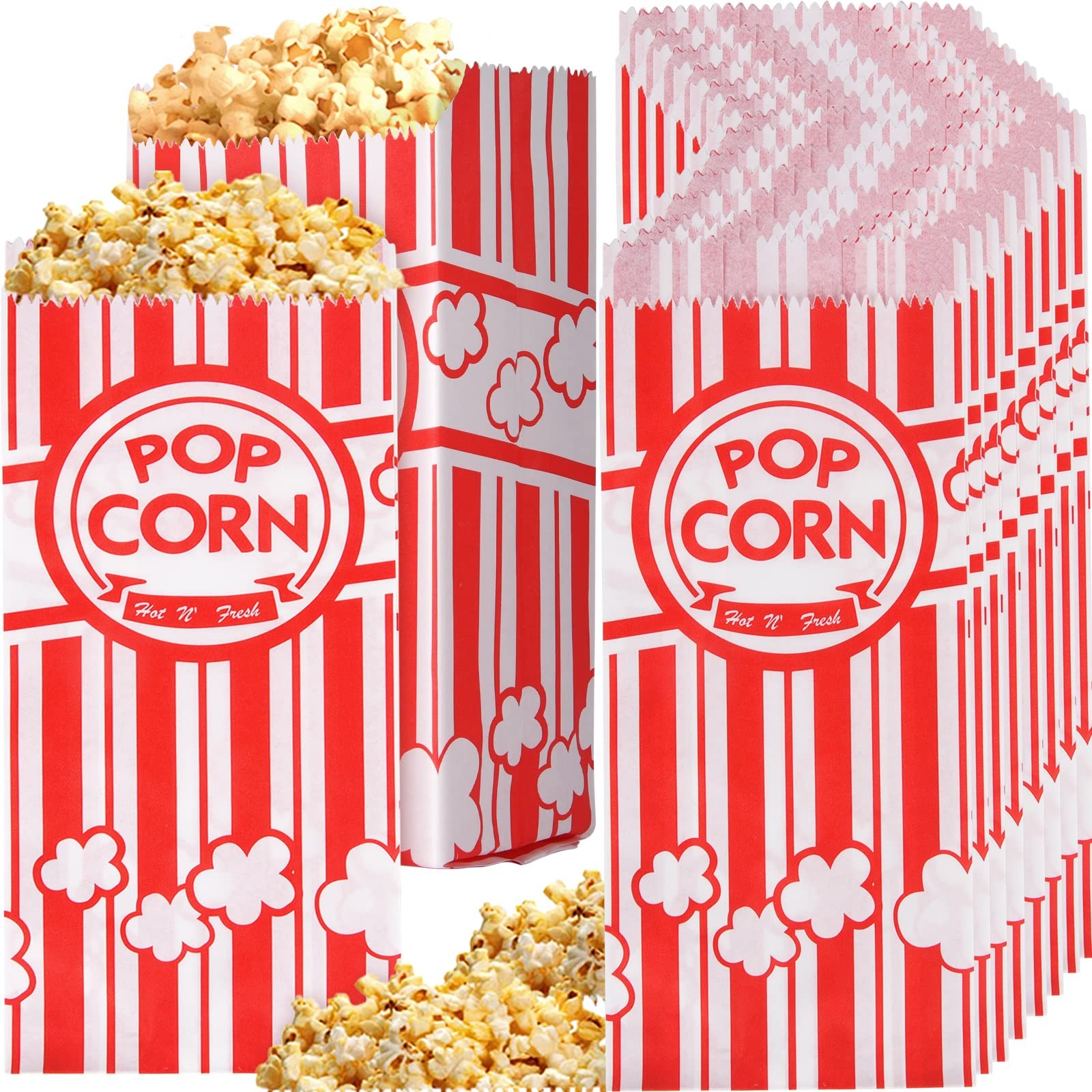 500 Pieces Paper Popcorn Bags, 1 oz Bags Individual Servings for Machine Make…