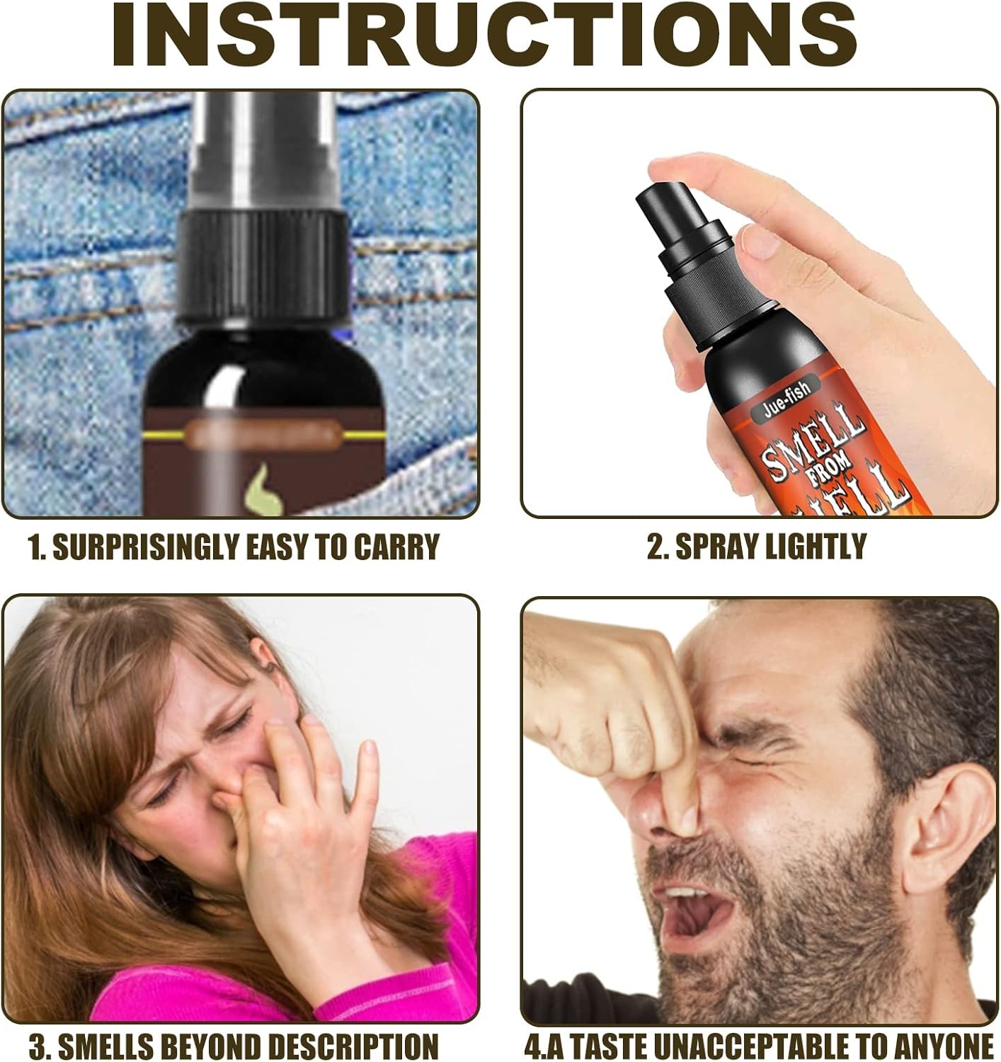 3PCS Fart Spray Extra Strong 30Ml Potent Stink Spray Non Toxic Fart Bomb Prank