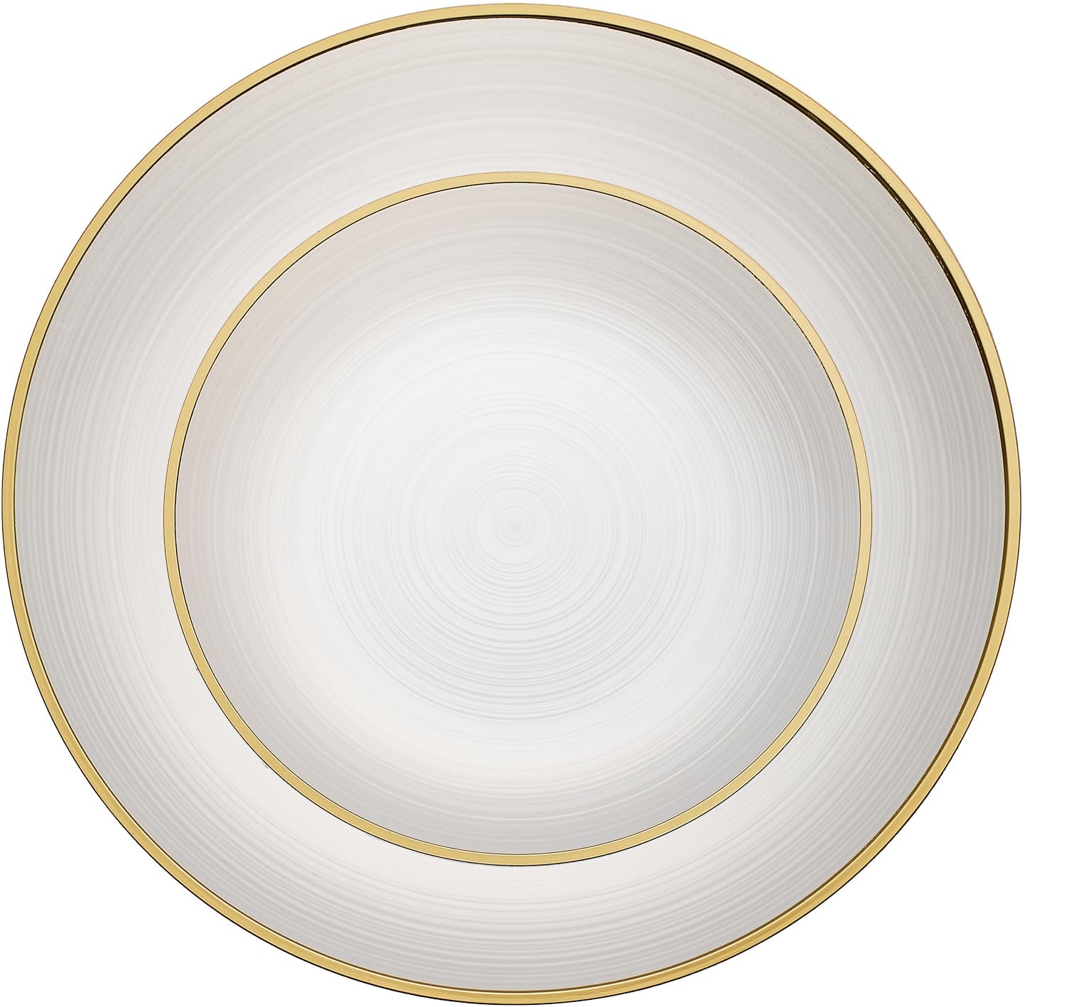 32 Pieces Crystal Design Plastic Plates Combo Pack 7 inch and 10 inch Gold Ri…
