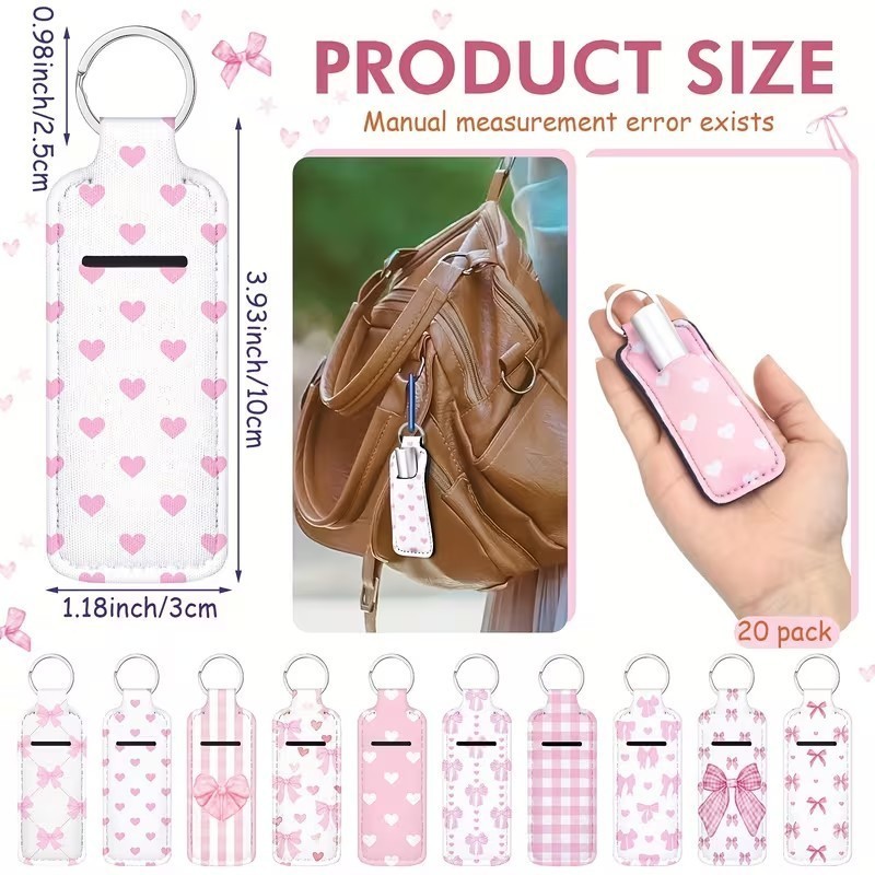 20pcs Coquette Bow Lipstick Holder Keychain for Lipstick/Lip gloss – Girlfriend