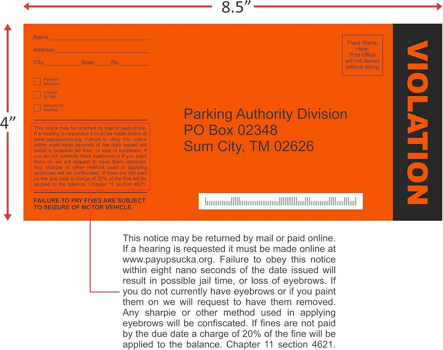 Fake Parking Tickets Prank – Qty 25, Joke Violation Parking, Funny Gag Preten…