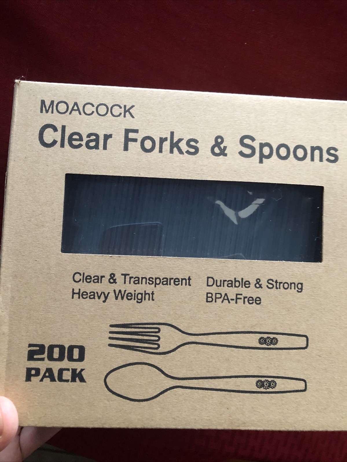 200 Count Clear Disposable Plastic 100 Forks, And 100 Spoons