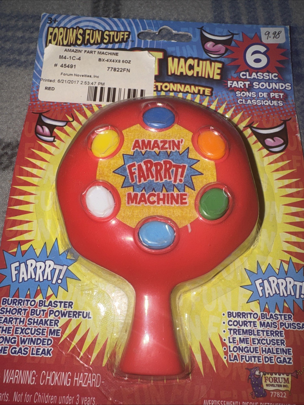 Forum’s Fun Stuff Amazon’ Fart Machine MOC New