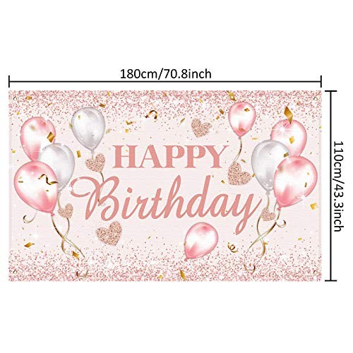 Pink and Rose Gold Happy Birthday Party Decorations Supplies Birthday Party