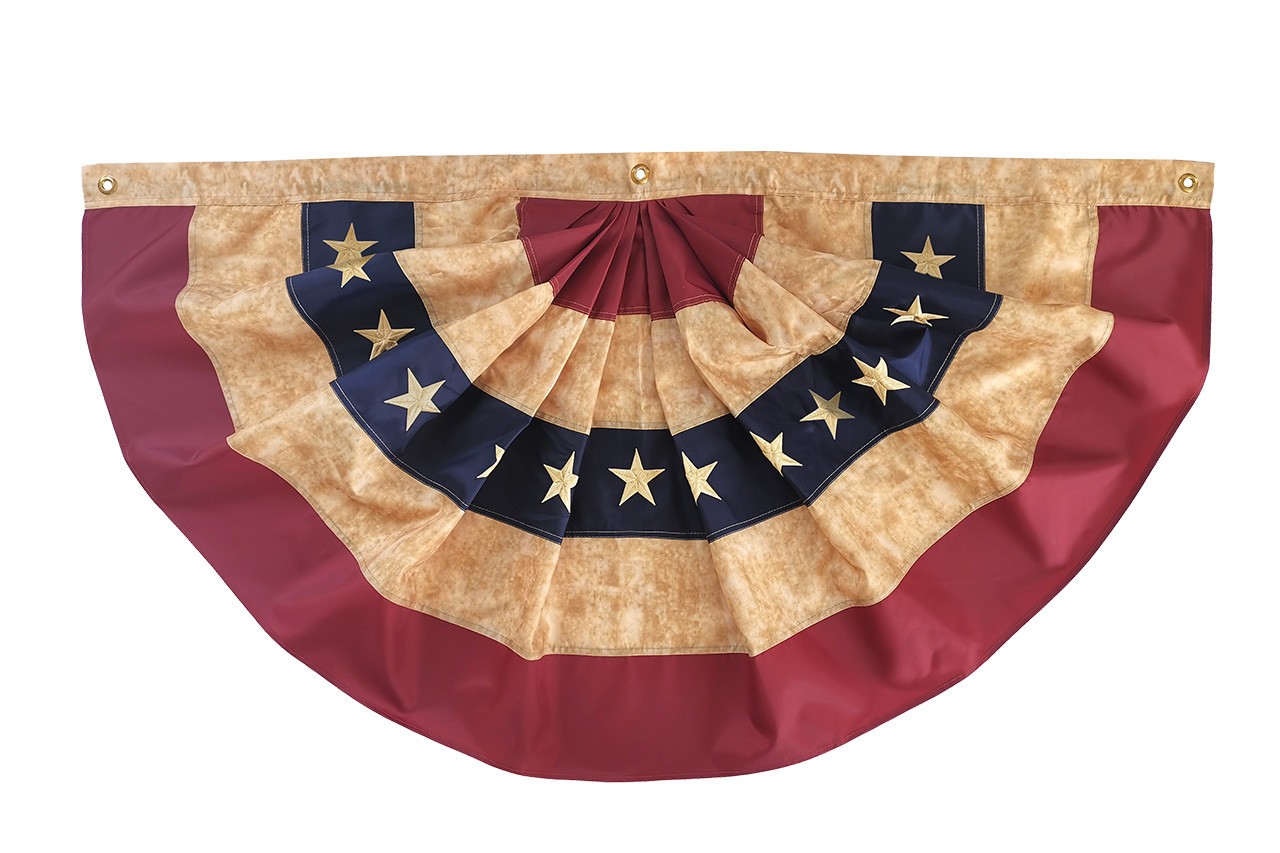Briarwood Lane Tea Stained Patriotic Bunting 72″ x 36″