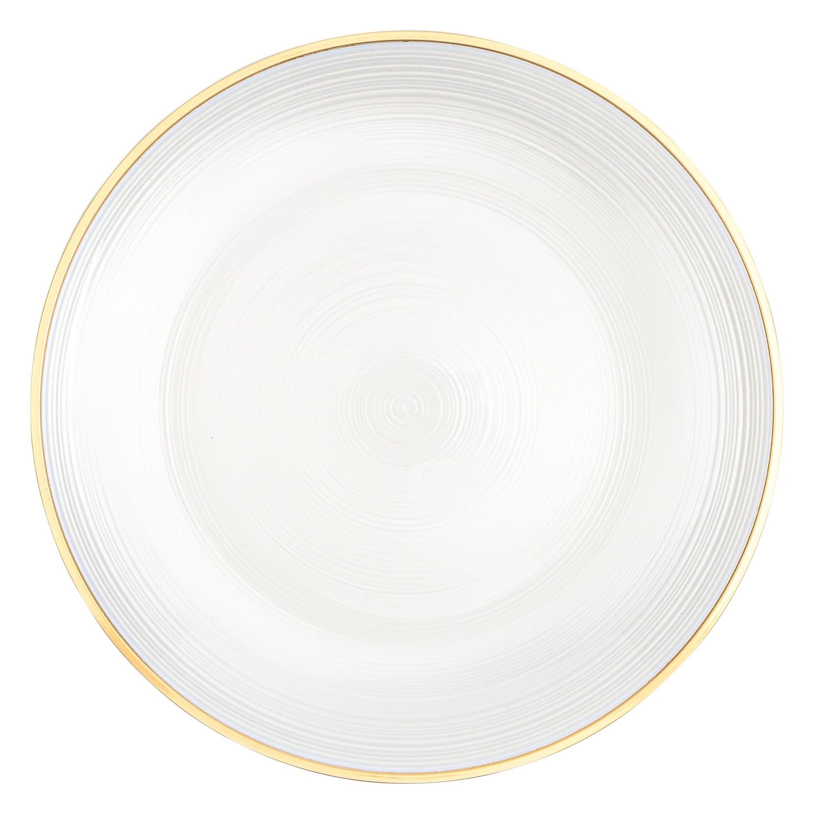 32 Pieces Crystal Design Plastic Plates Combo Pack 7 inch and 10 inch Gold Ri…