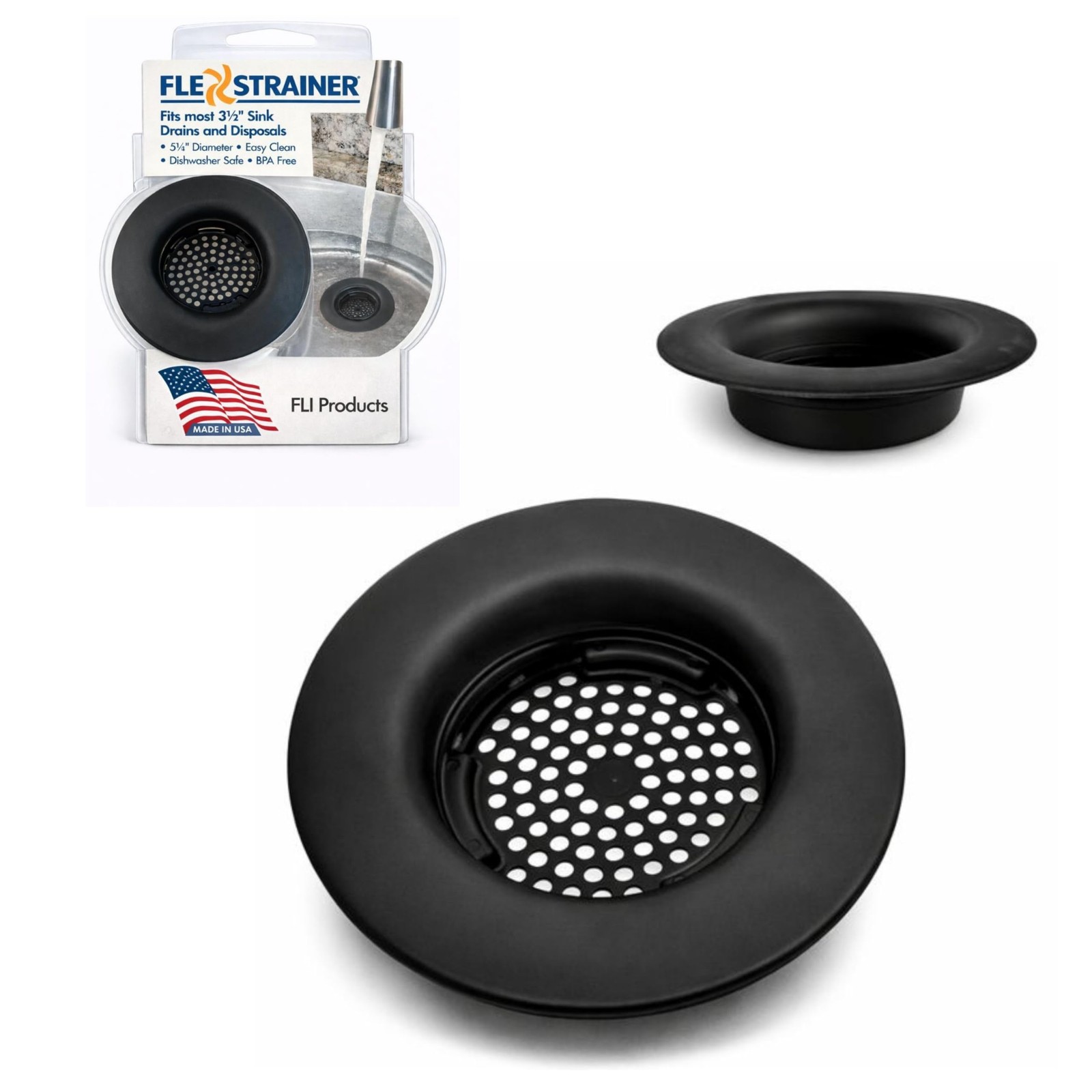 Flex Strainer Kitchen Sink Drain Strainer, BPA-Free Thermoplastic Basket, Fits S