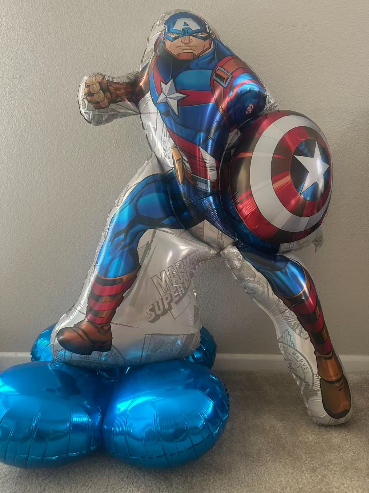 3PCS Superhero Foil Balloons Set Large Standing Party Decorations Hero Theme Bir