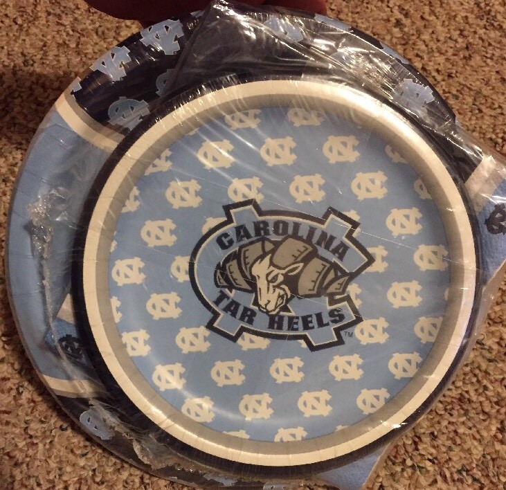 North Carolina Tar Heels College NCAA Party 9″-7” Dinner,Desert Plates & Napkins