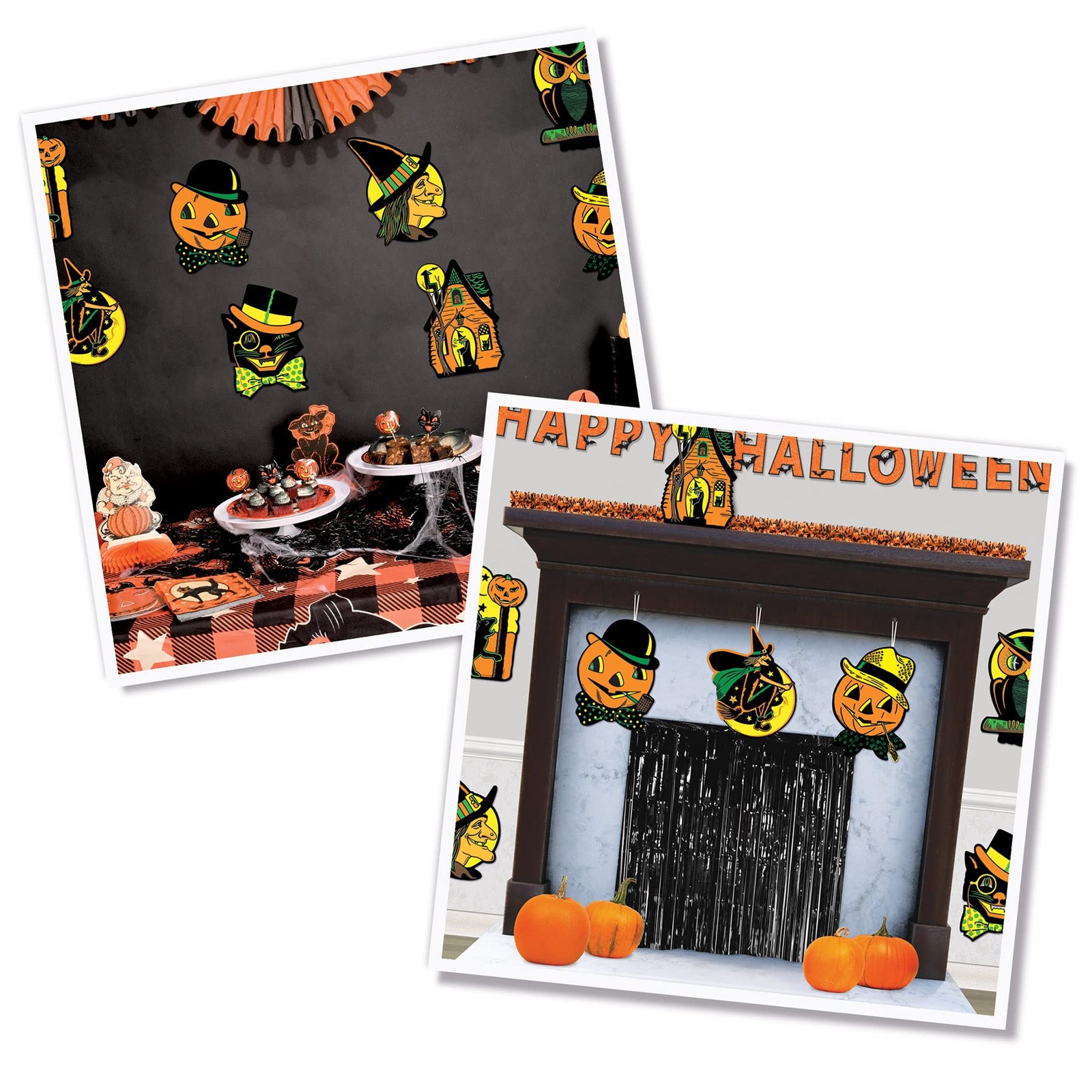 Beistle Vintage Halloween Cutouts 4-Count – 8.5″ – 9.25″, Multi Color