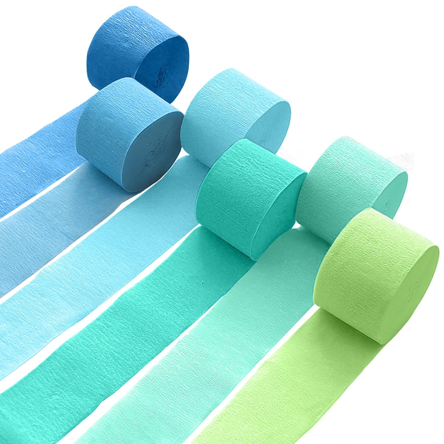 Crepe Paper Streamers Blue Green Party Graduation Birthday DIY 6 Rolls 492ft
