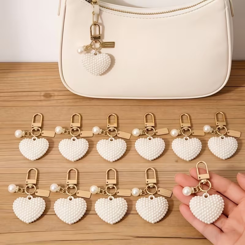 10pcs Heart Keychains – Accessories for purses, travel bags, Party Favors