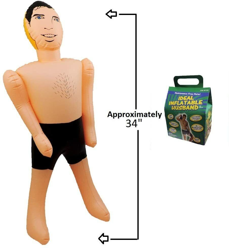 Inflatable Husband Bachelorette Party Gag Gift – Male Boyfriend Blow Up Toy Doll