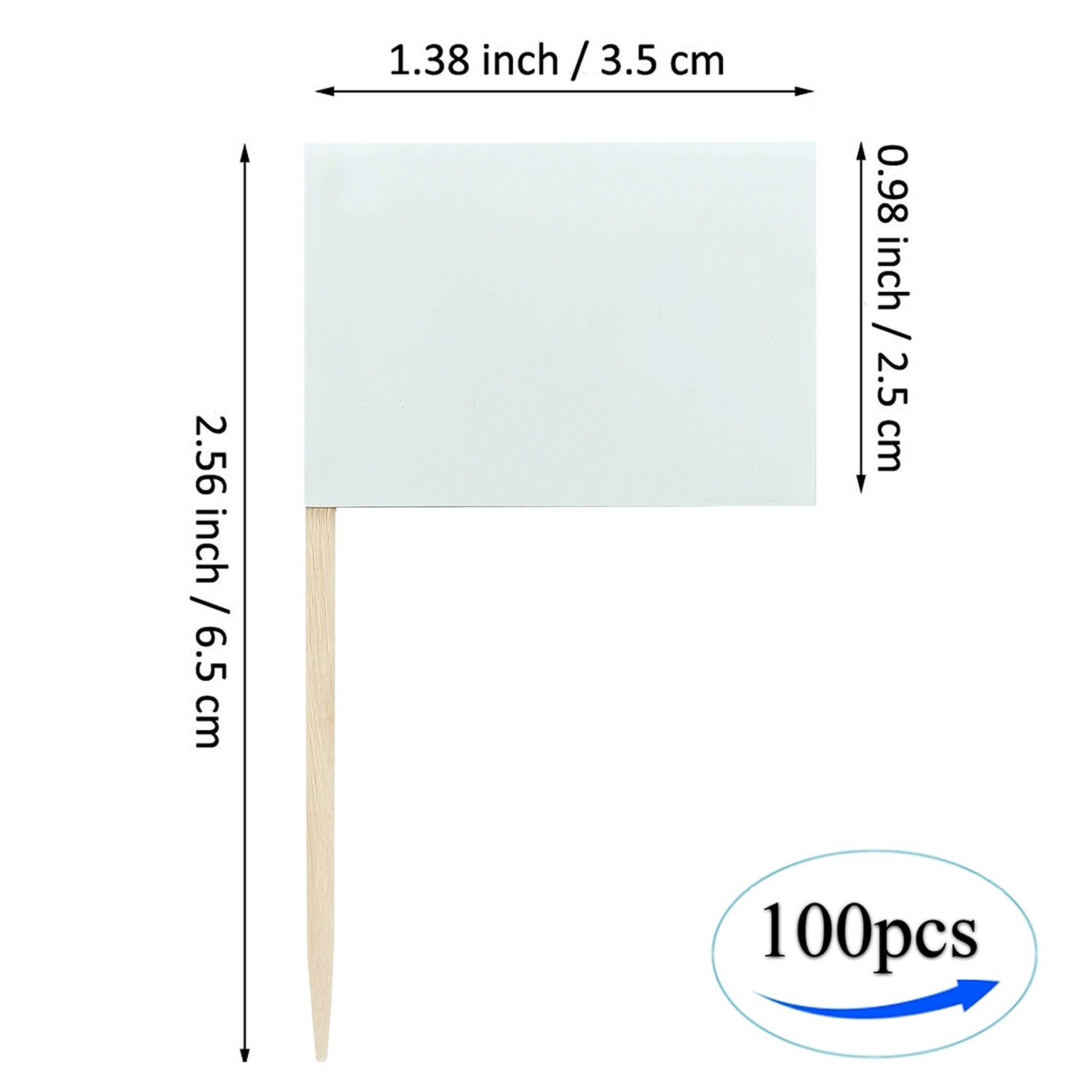 QQSD Solid White Toothpick Flag DIY Blank Flag Small Mini Plain White Cupcake…