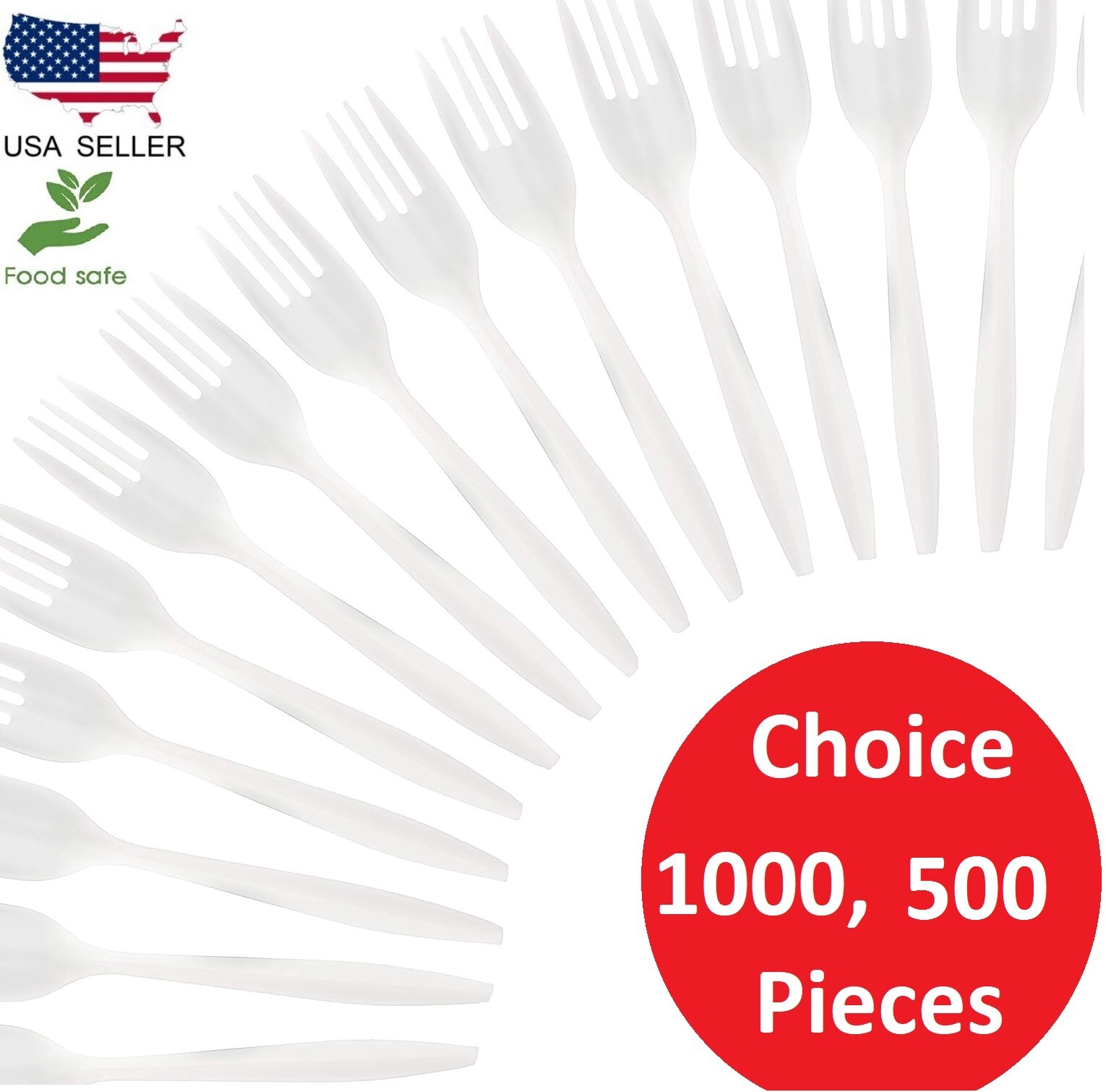 1000 Pcs / 500 Pcs White Disposable Plastic Fork Ideal for Party Ideal for Party