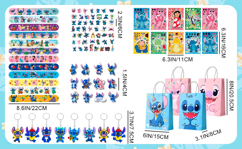 Lilo & Stitch Party Bag Fillers 110 Pcs Stitch Party Favors Gift Bags Supplies