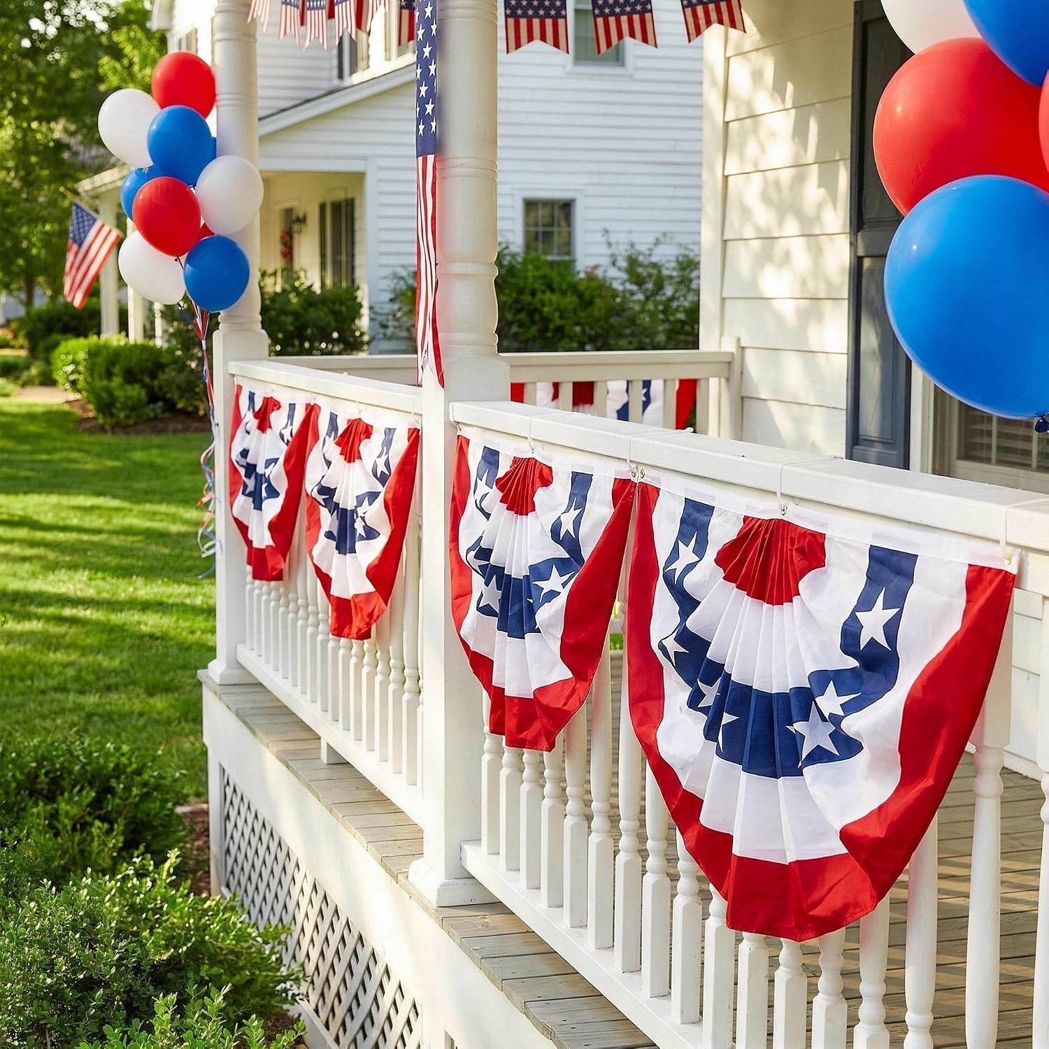 Vivid 4th of July American Flag Bunting for Outdoor Celebrations