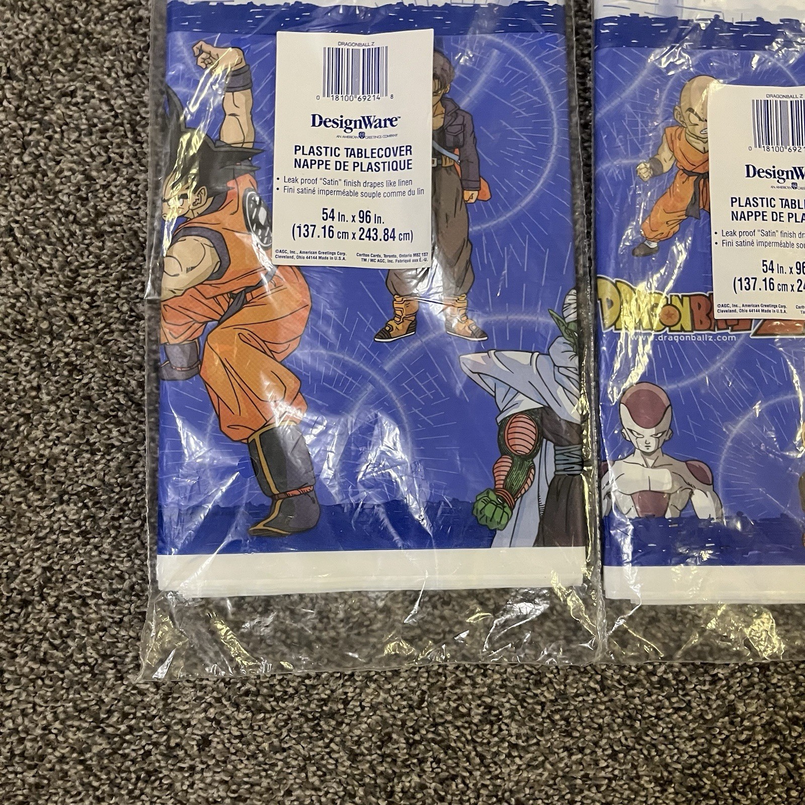 Lot 3 Dragon Ball Z Tablecover Party Decoration Goku Birthday Supplies NOS 1999