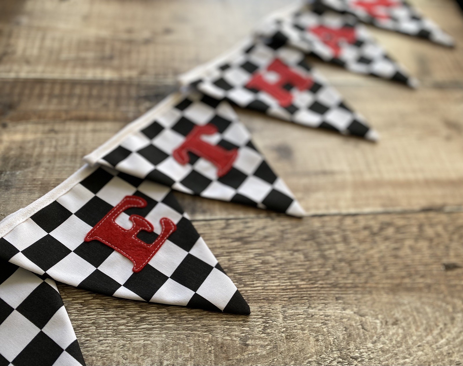 Black And White Checkered Bunting, Racing Cars Bunting, Checkered Bunting