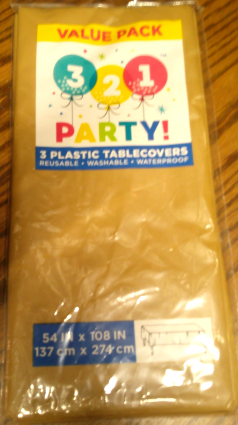 321 Party! 3-Pack Gold Plastic Table Covers 54×108″Celebrate All Occasion AA50